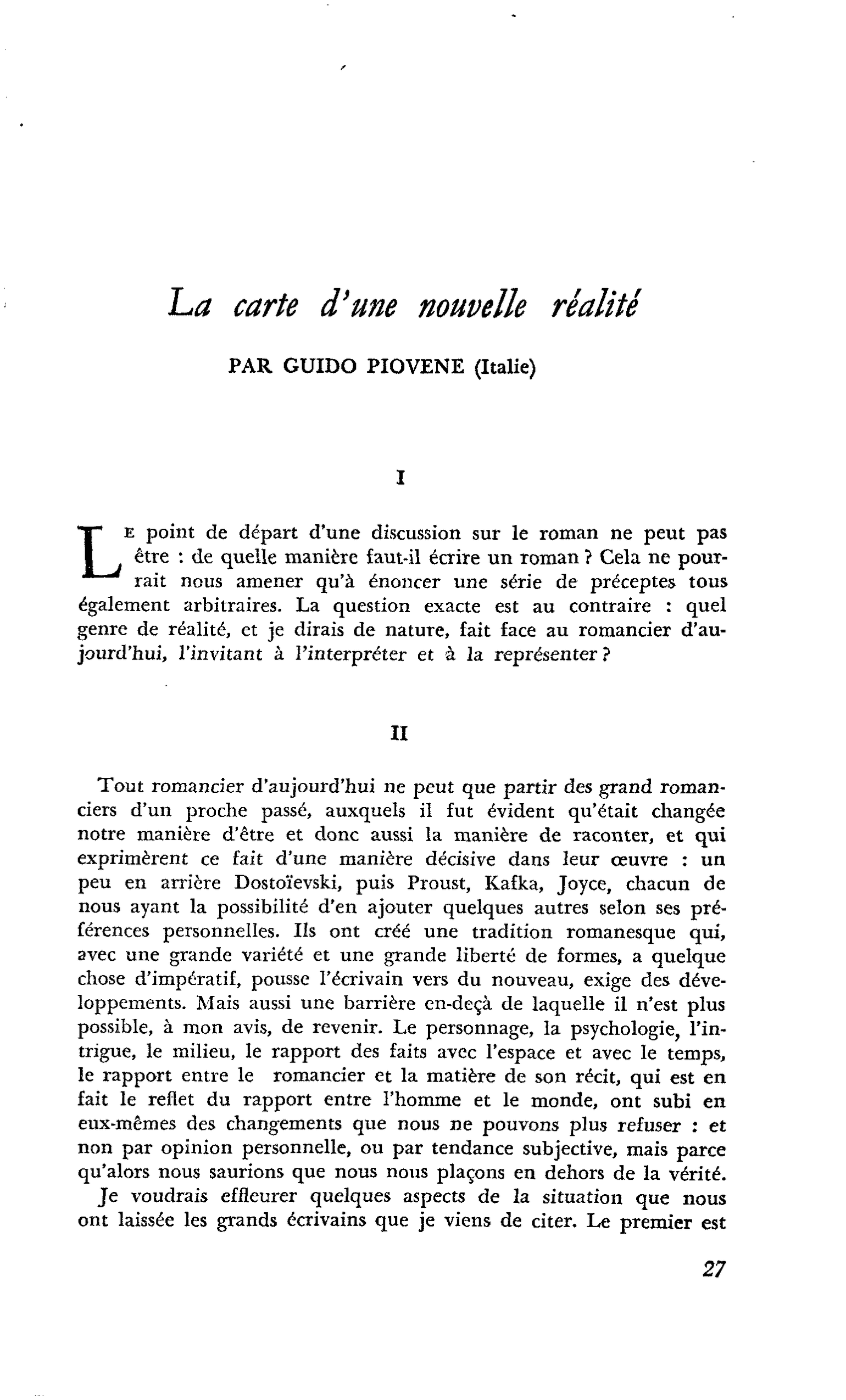 La carte d’une nouvelle réalité