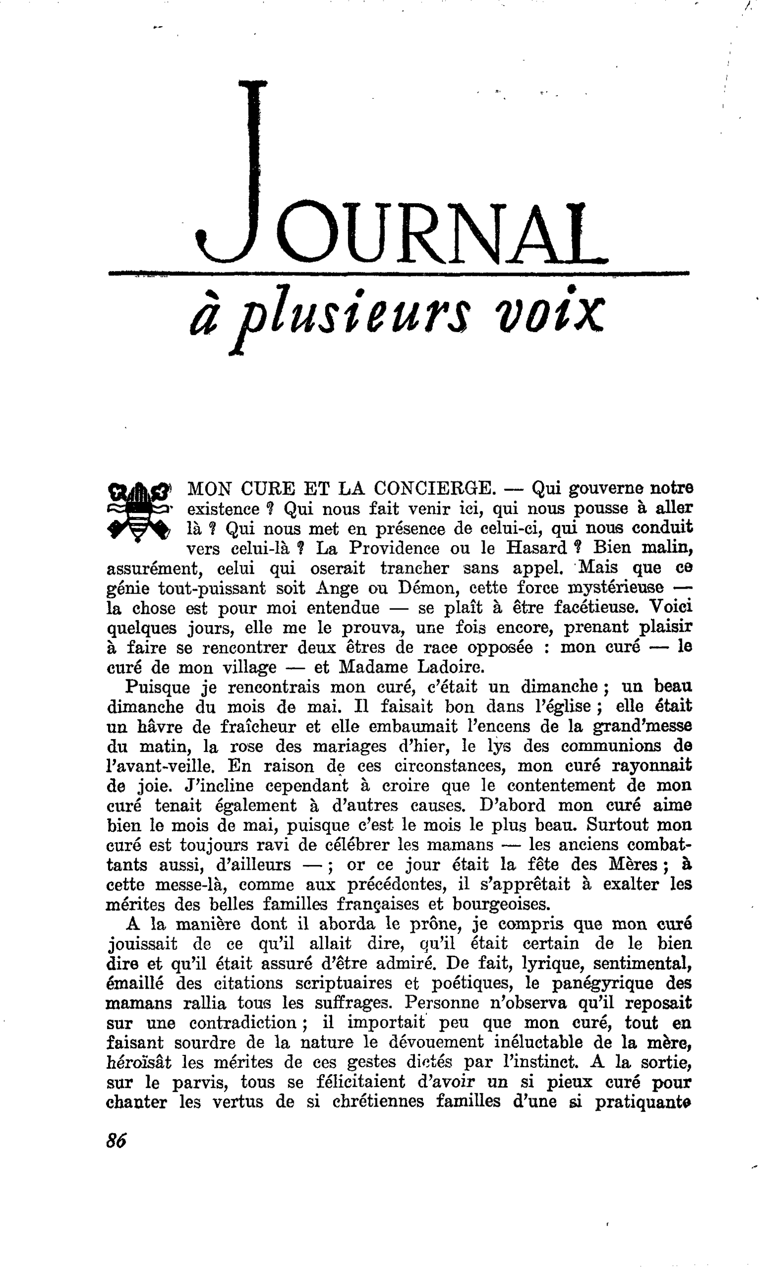 MON CURE ET LA CONCIERGE