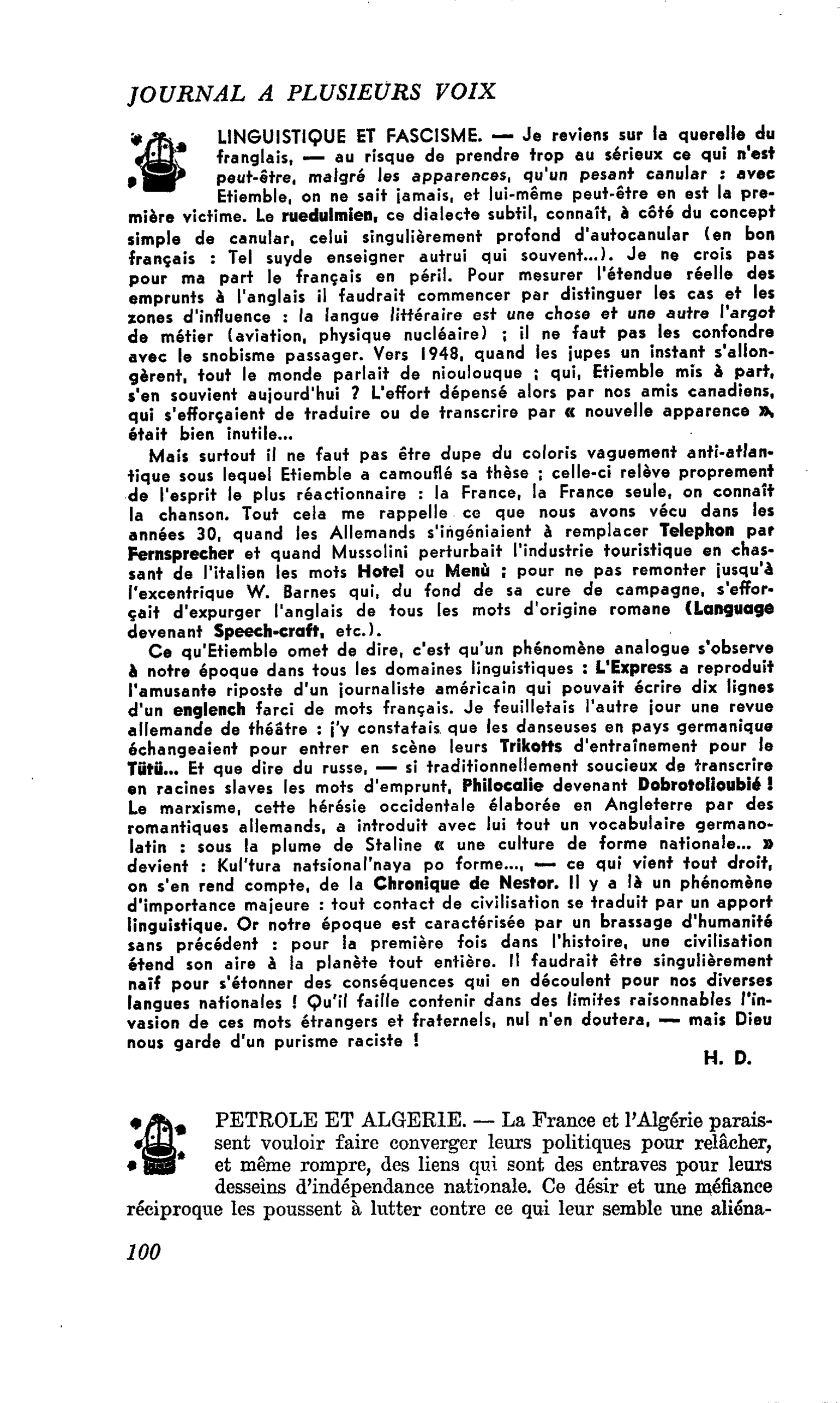 LINGUISTIQUE ET FASCISME