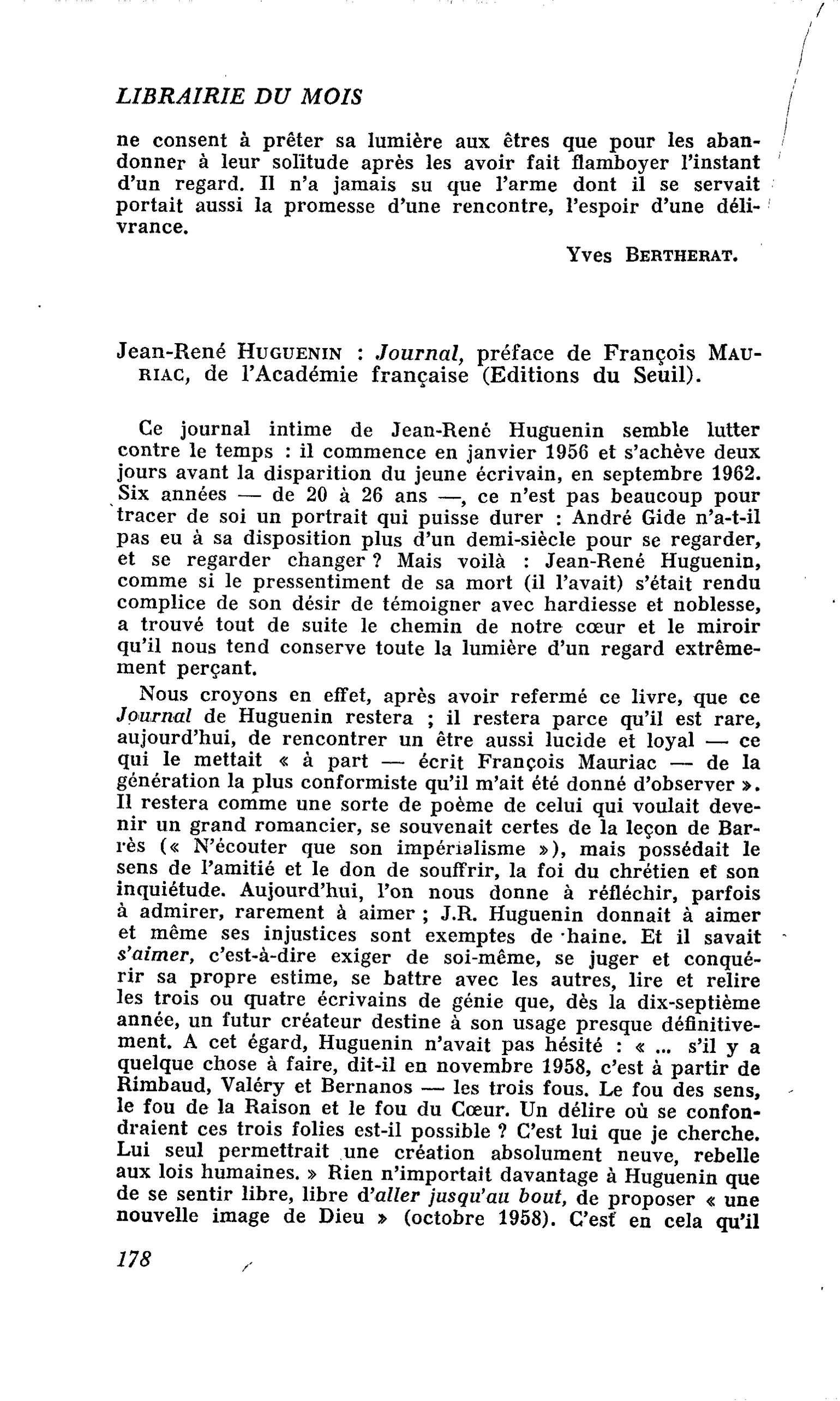 Jean-René Huguenin : Journal