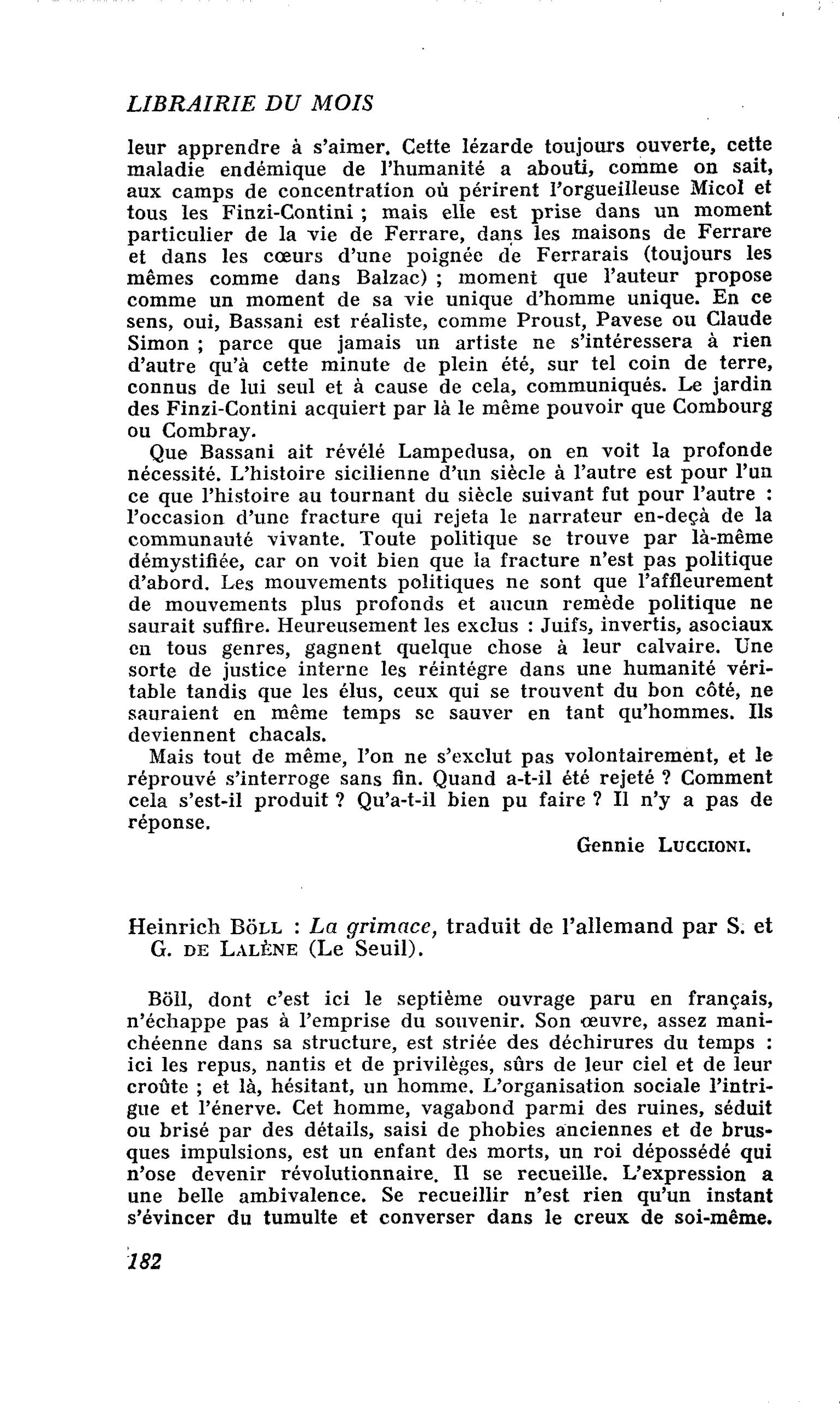 Heinrich BÖll : La grimace