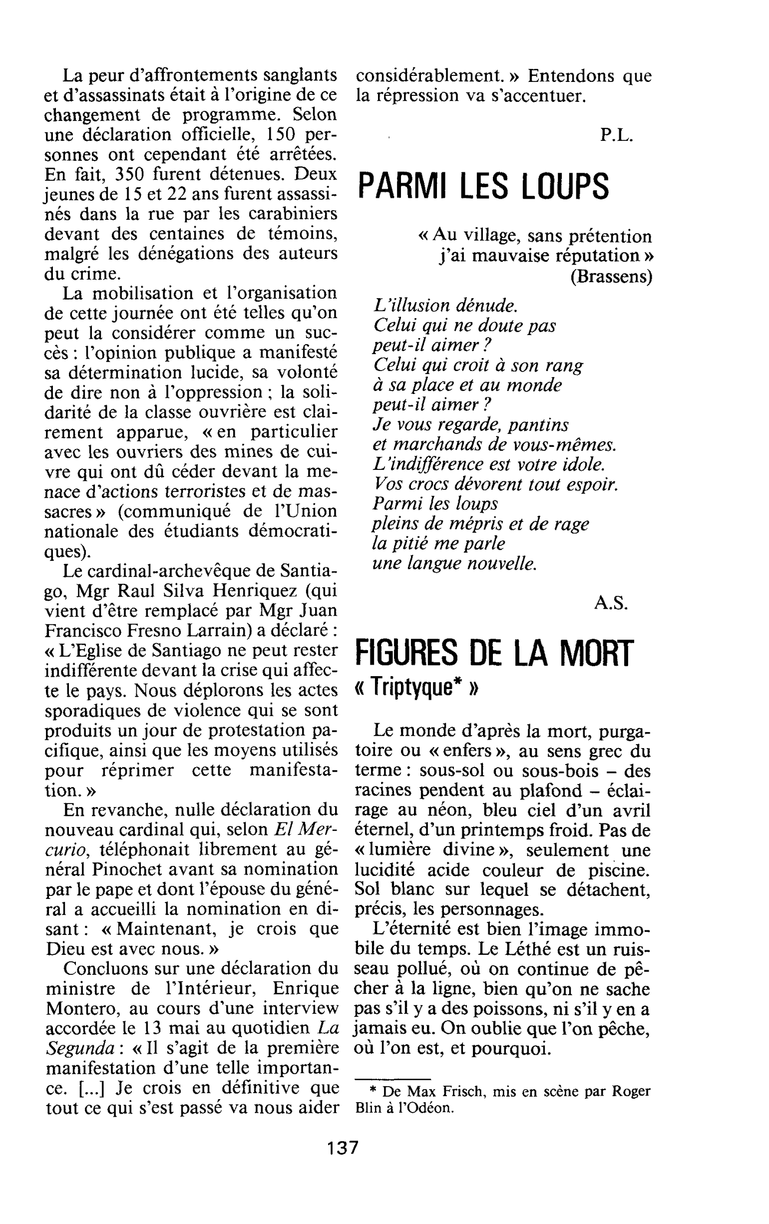 FIGURES DE LA MORT « Triptyque »