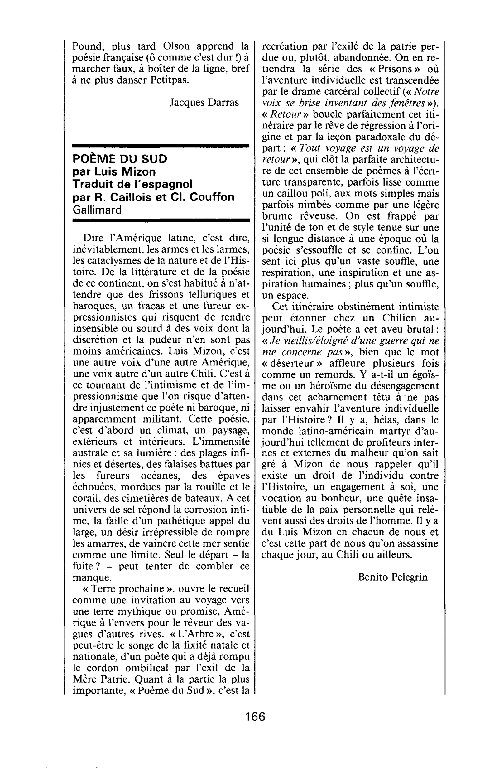 POÈME DU SUD par Luis Mizon