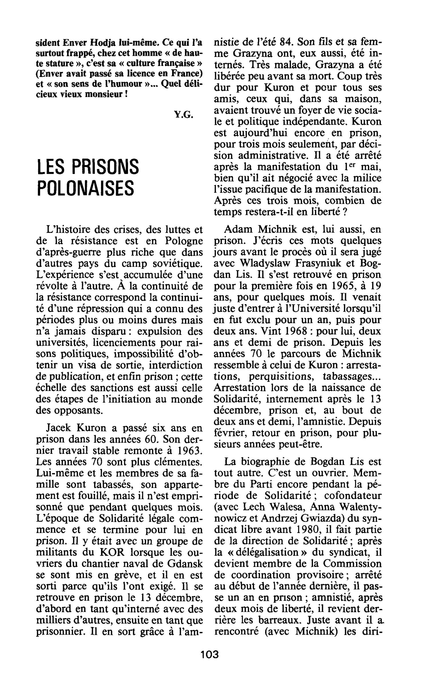 LES PRISONS POLONAISES