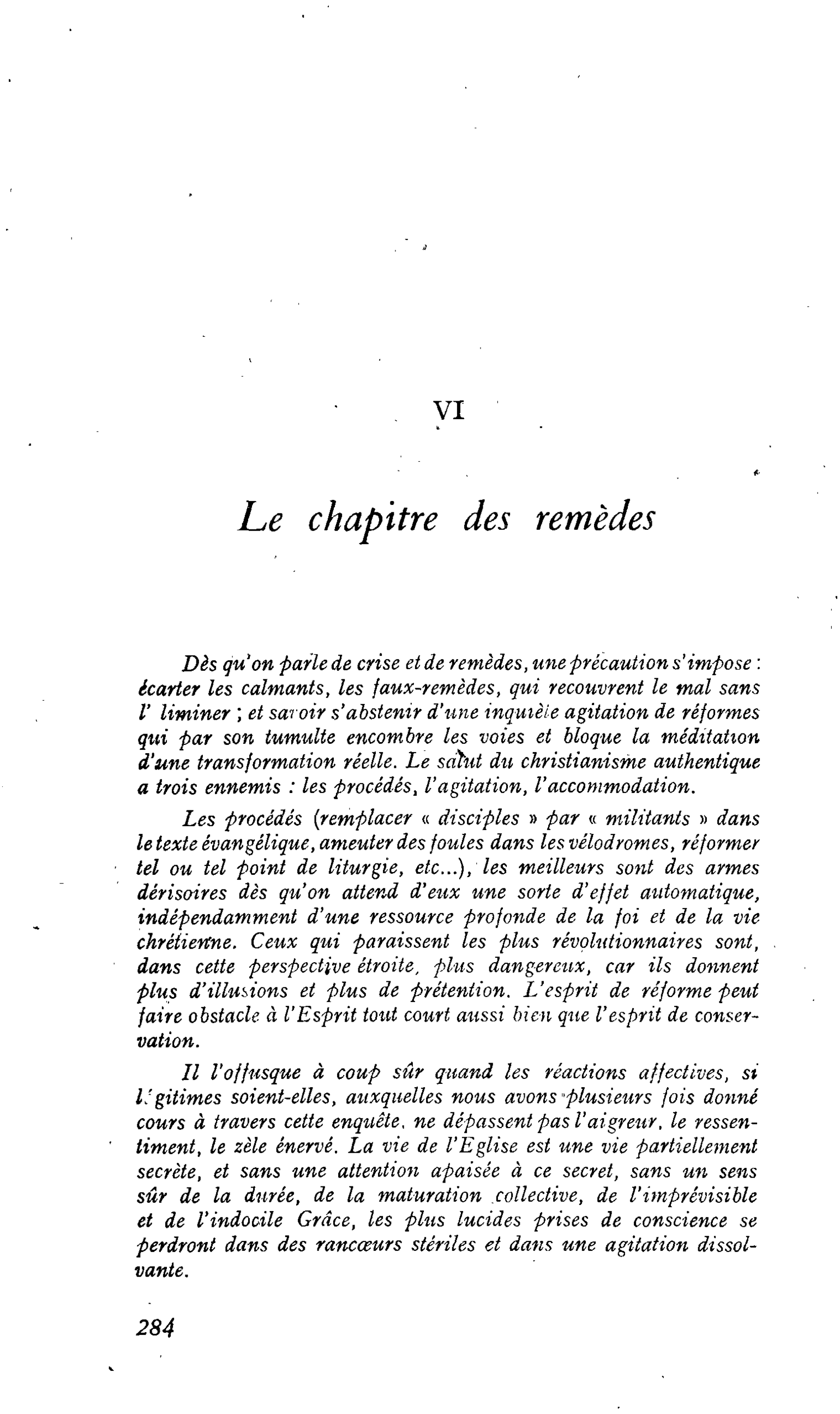 VI. Le chapitre des remèdes
