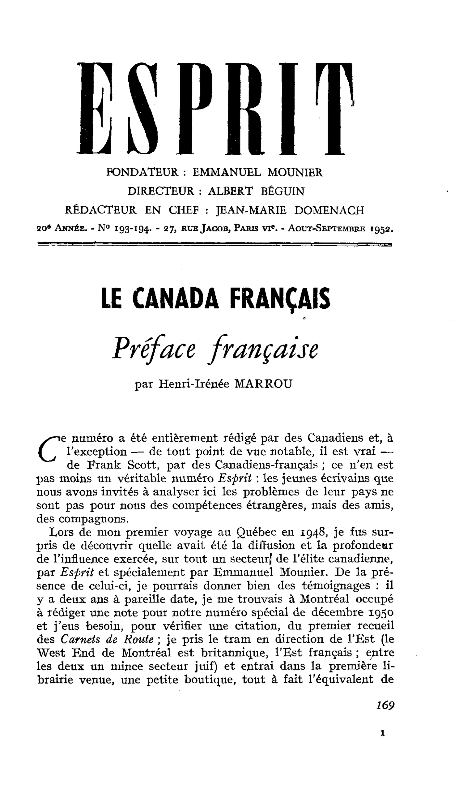 Préface française