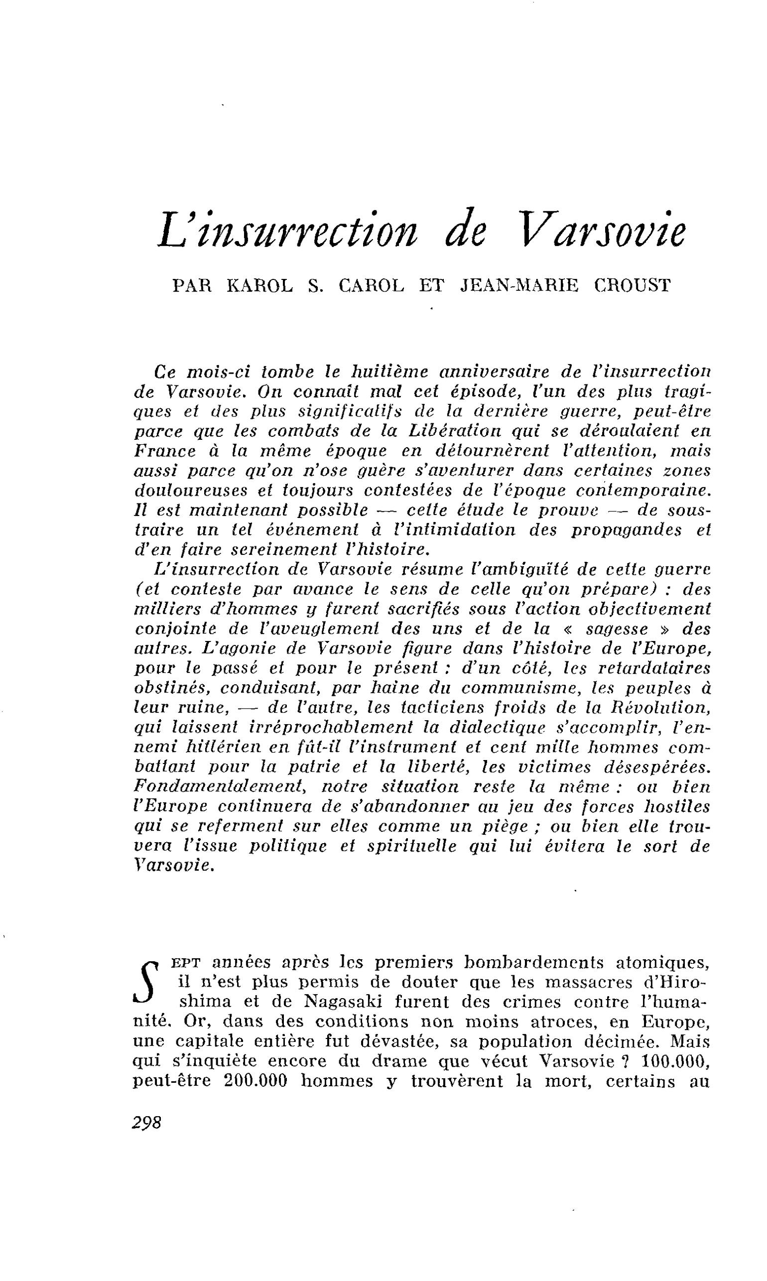 L’insurrection de Varsovie