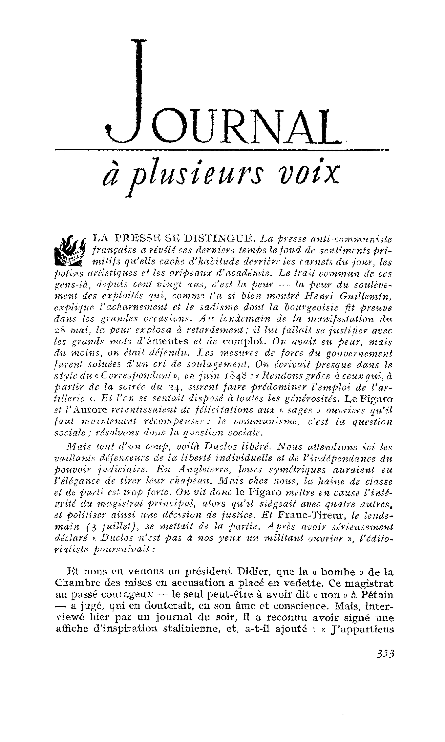 LA PRESSE SE DISTINGUE