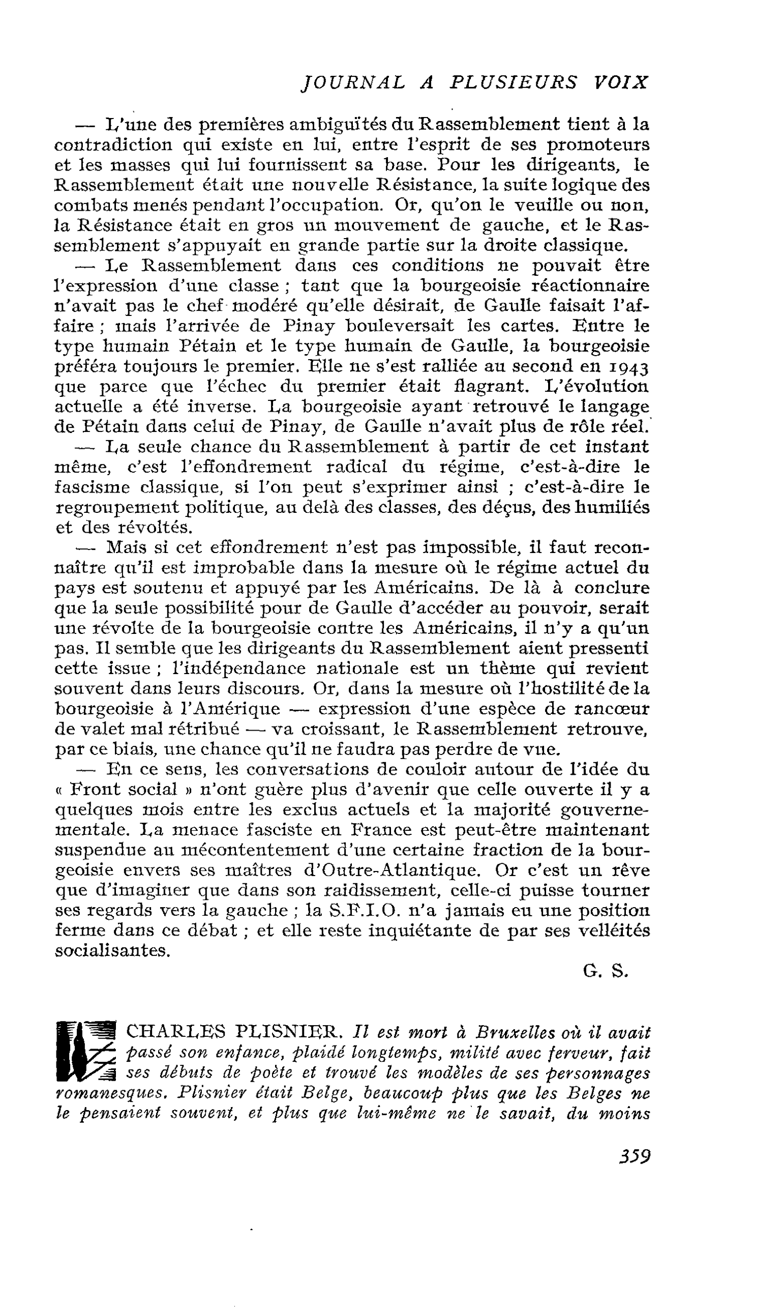 CHARLES PLISNIER