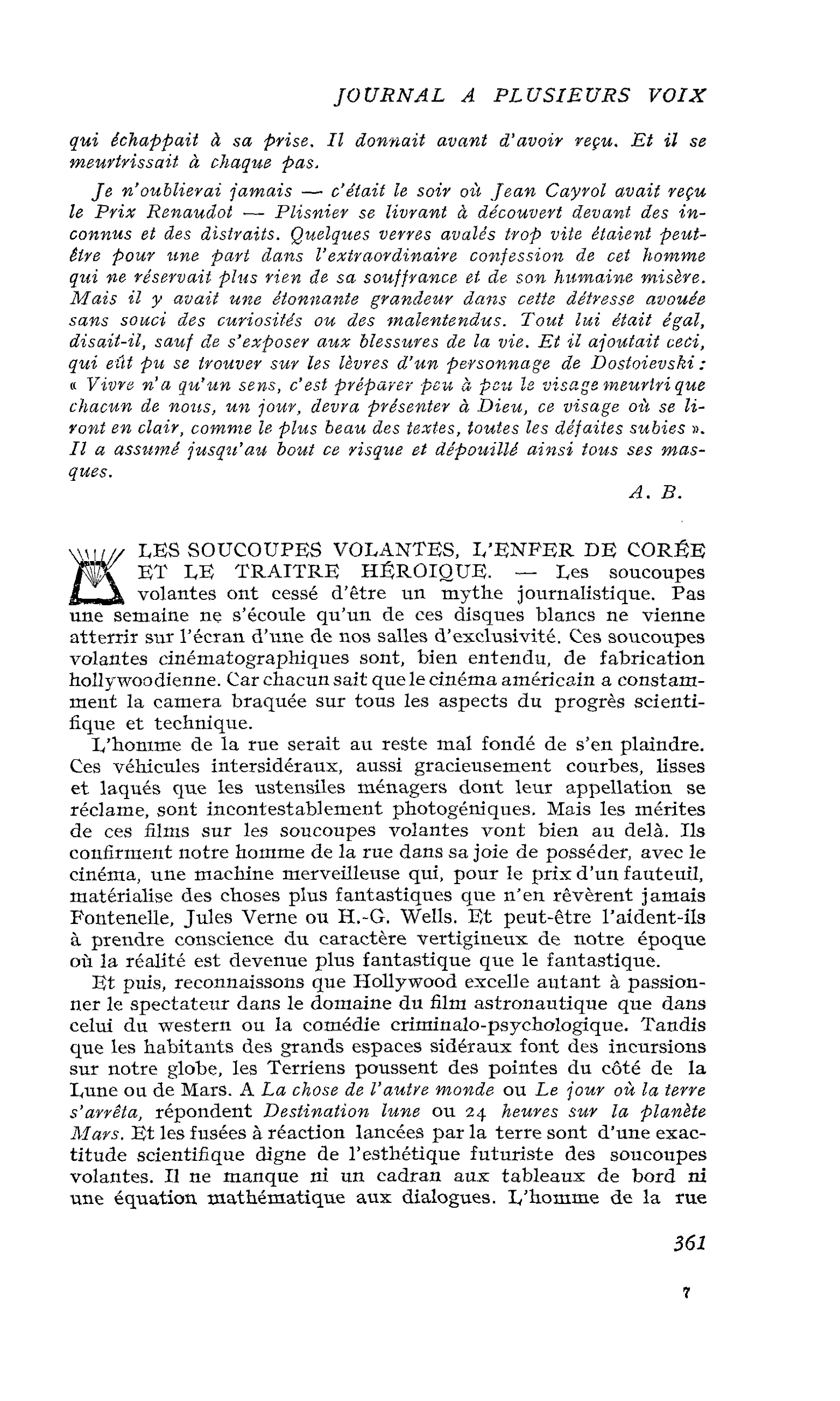 LES SOUCOUPES VOLANTES, L’ENFER DE CORÉE ET LE TRAITRE HEROIQUE