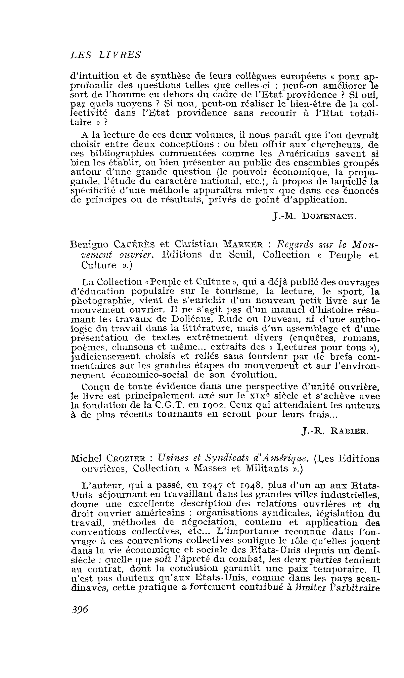 Michel Crozier : Usines et Syndicats d’Amérique