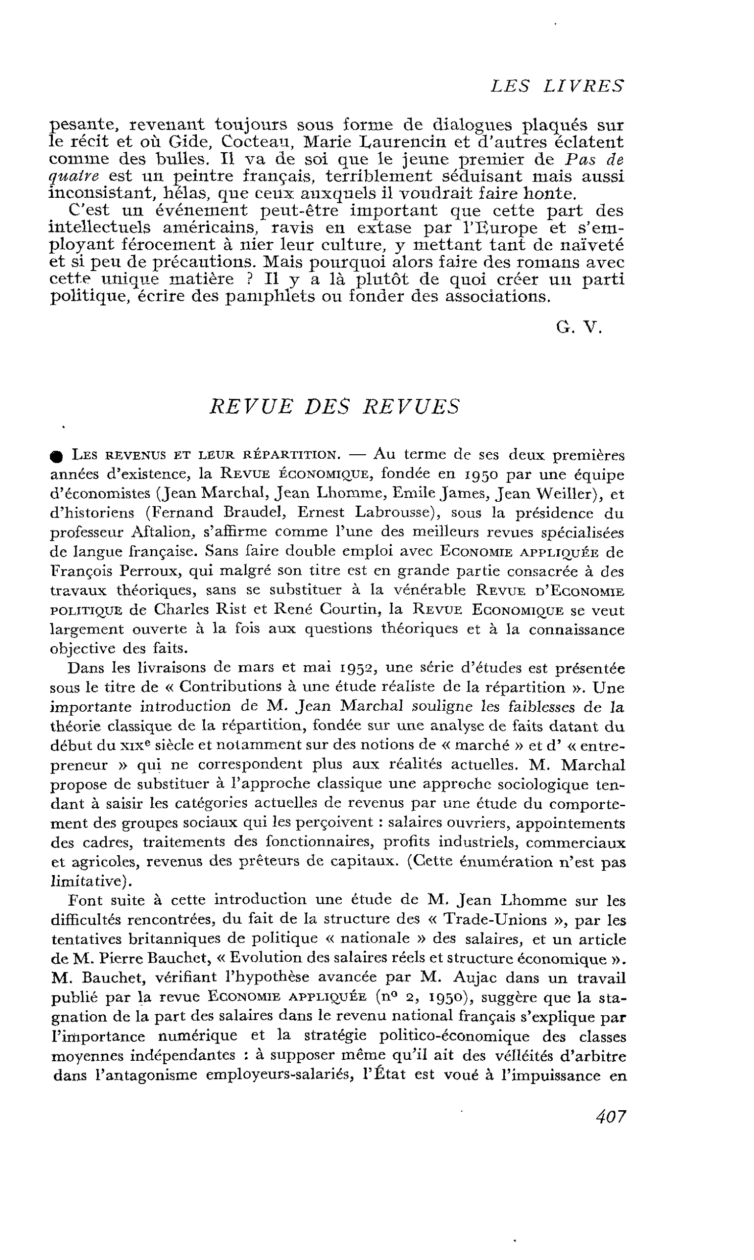 Les revenus et leur répartition