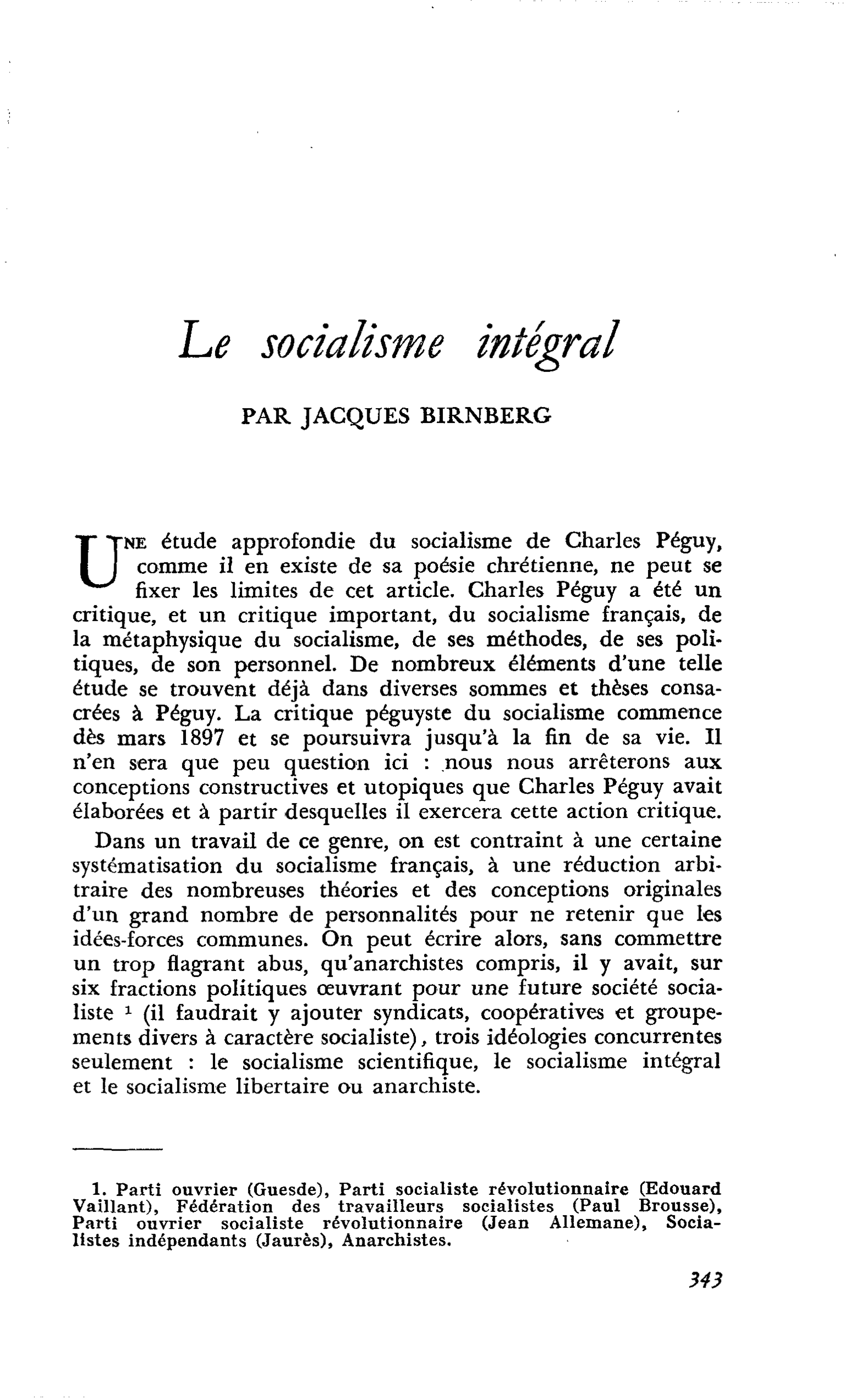 Le socialisme intégral