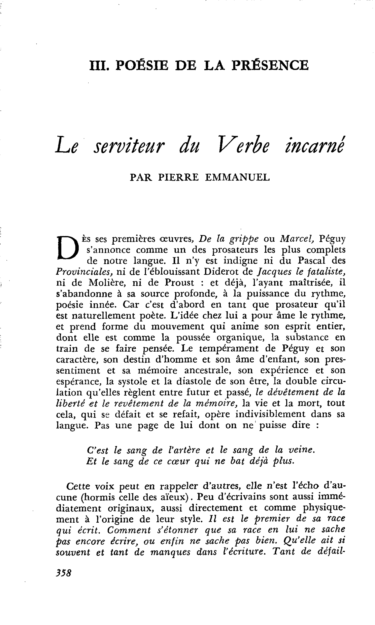Le serviteur du Verbe incarné