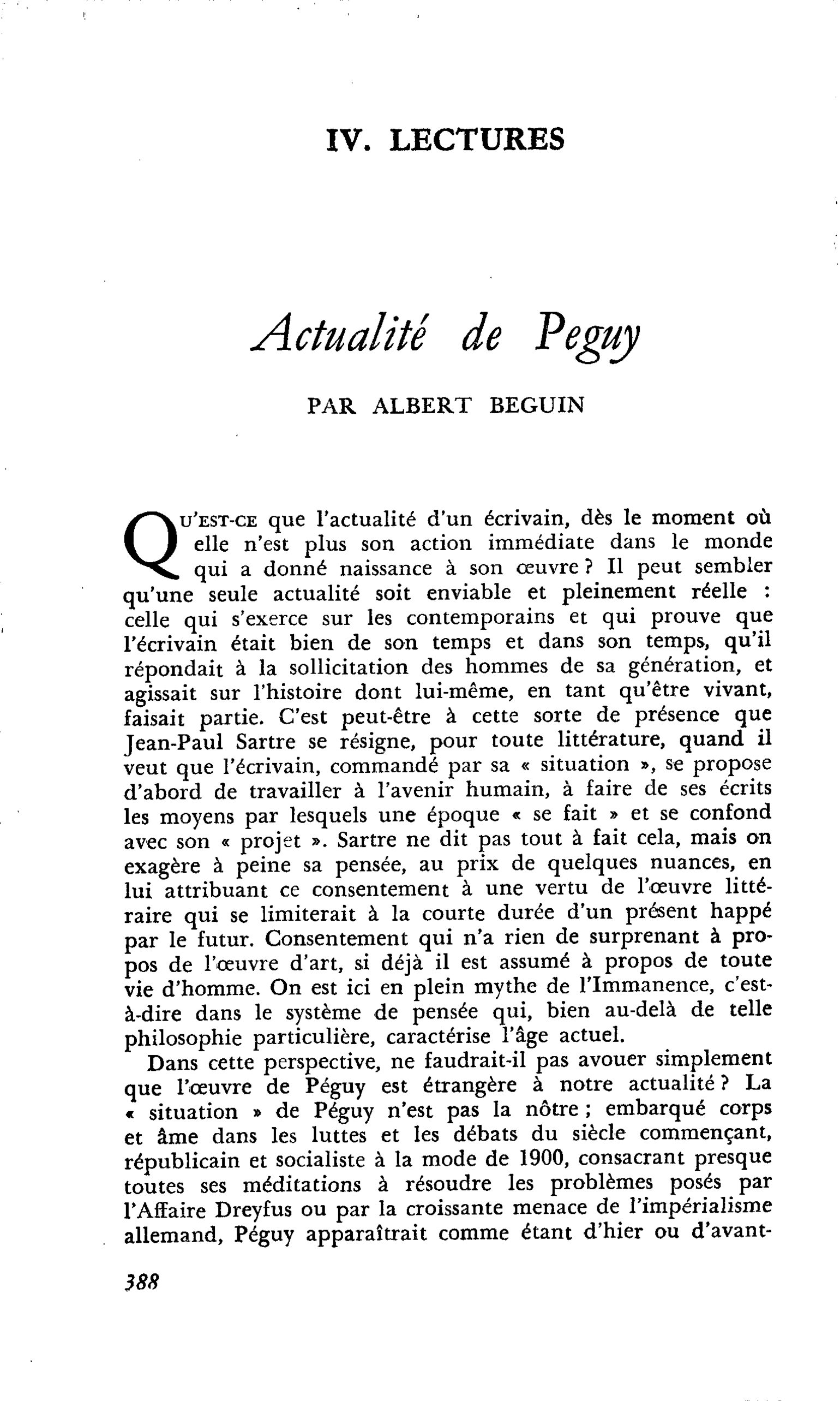 Actualité de Péguy