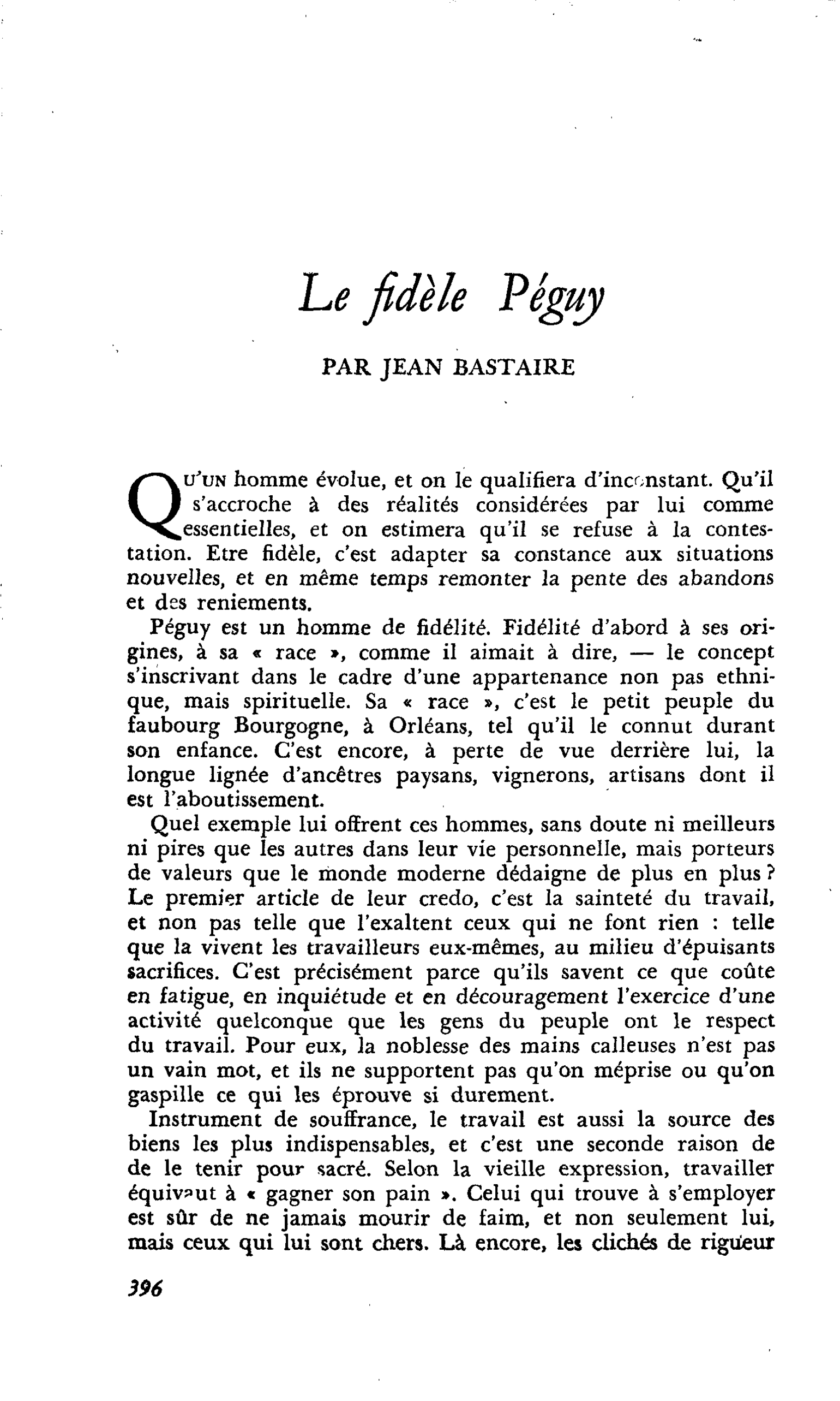 Le fidèle Péguy