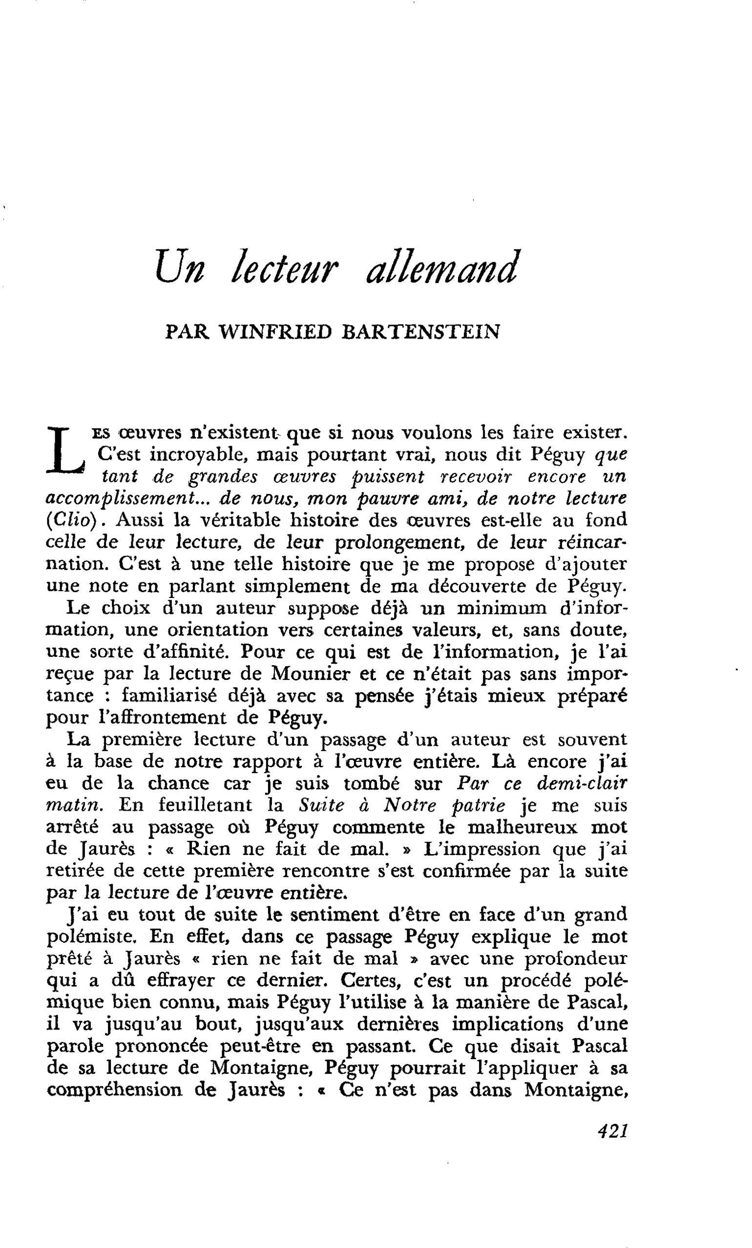 Un lecteur allemand