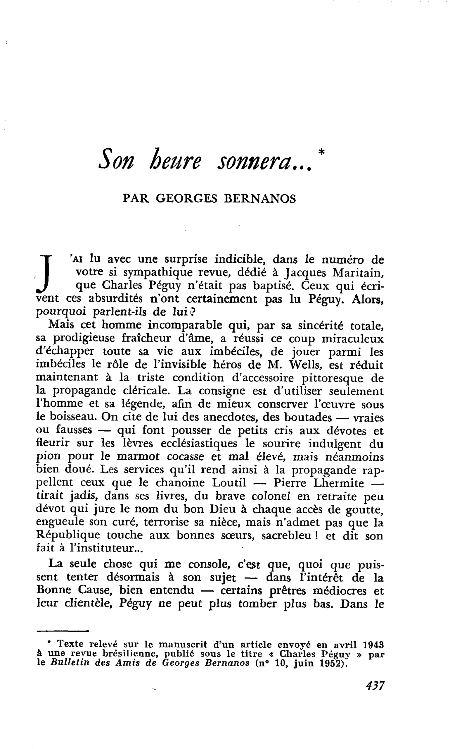 Son heure sonnera…