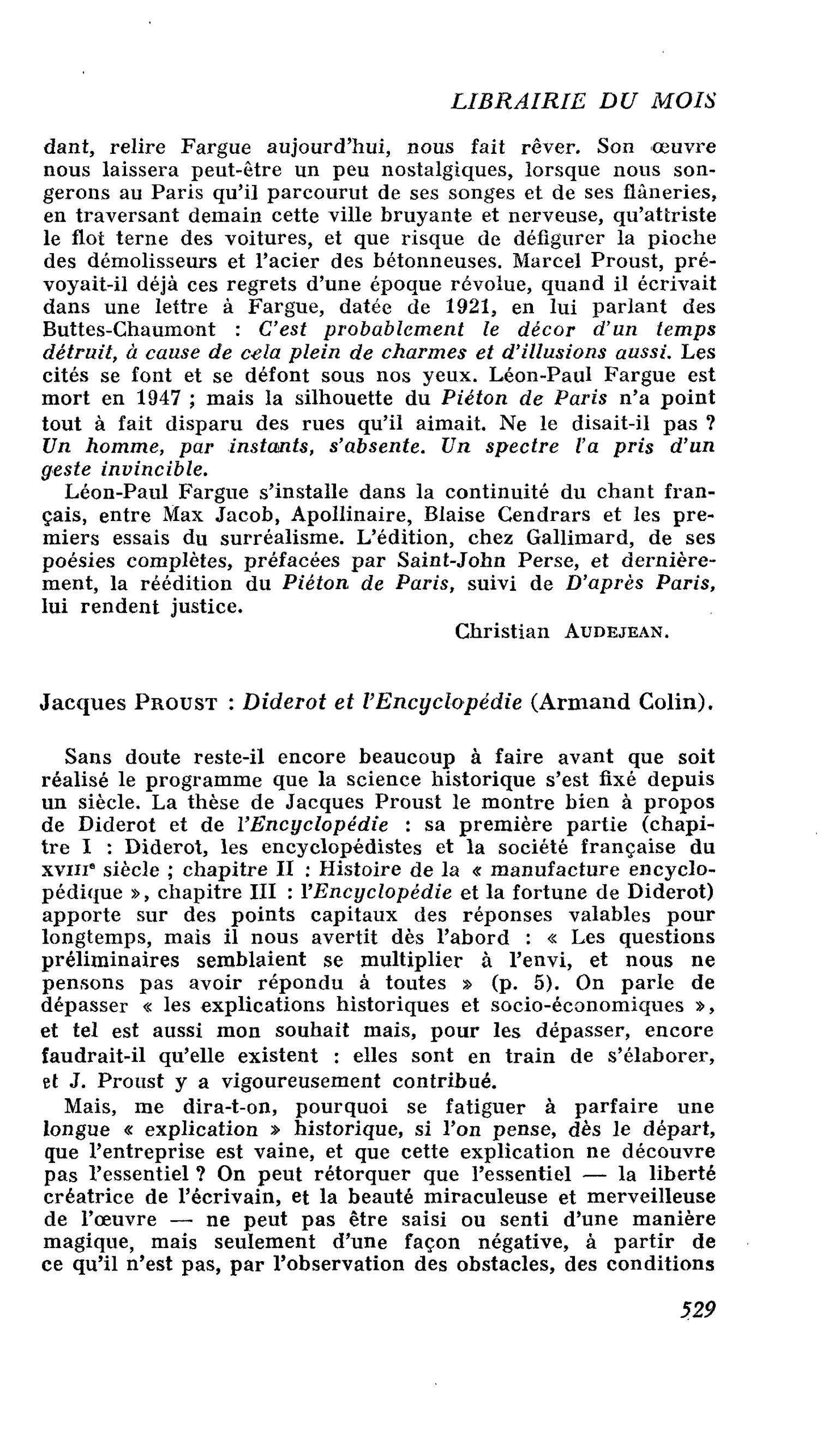 Jacques Proust : Diderot et l’Encyclopédie