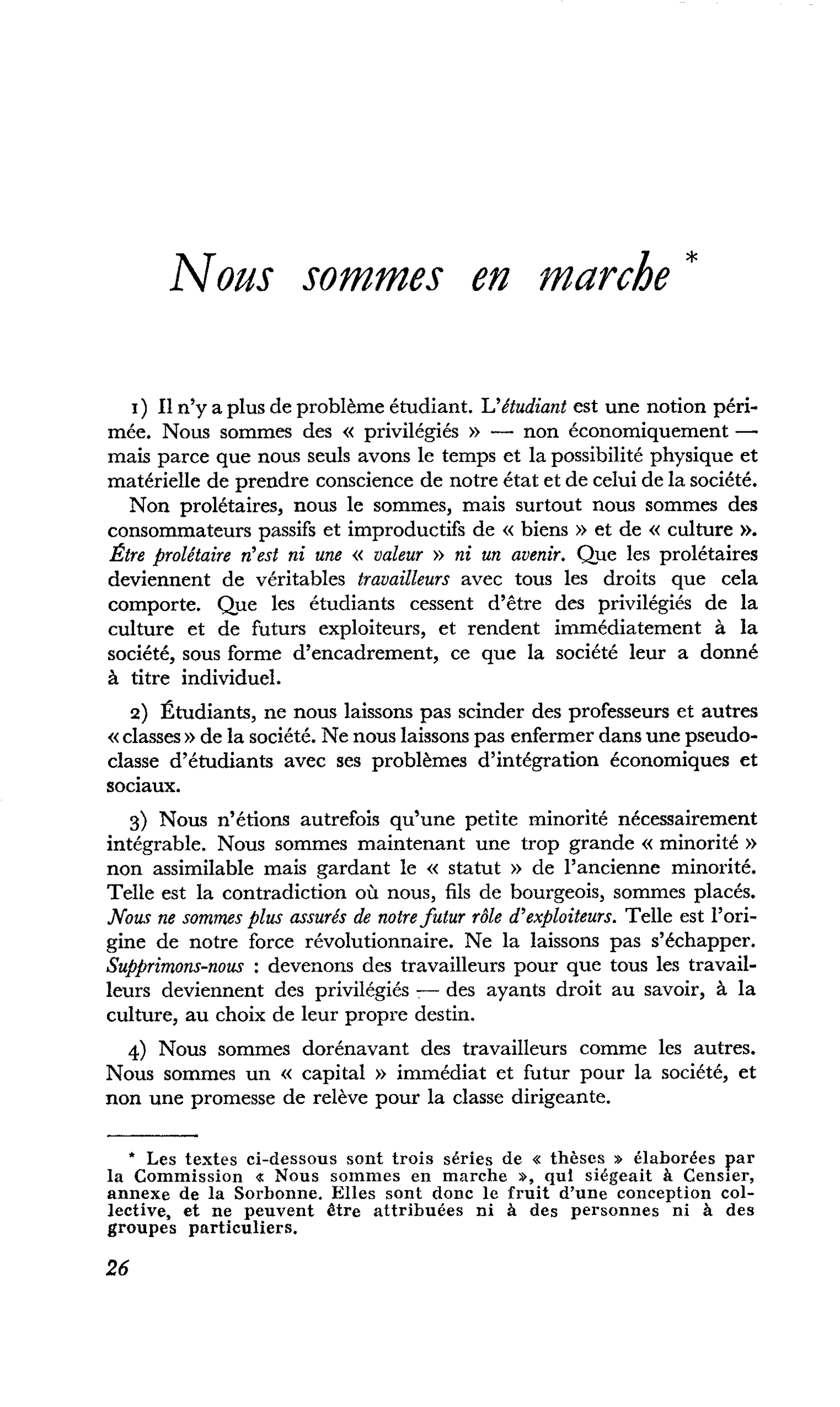 Nous sommes en marche