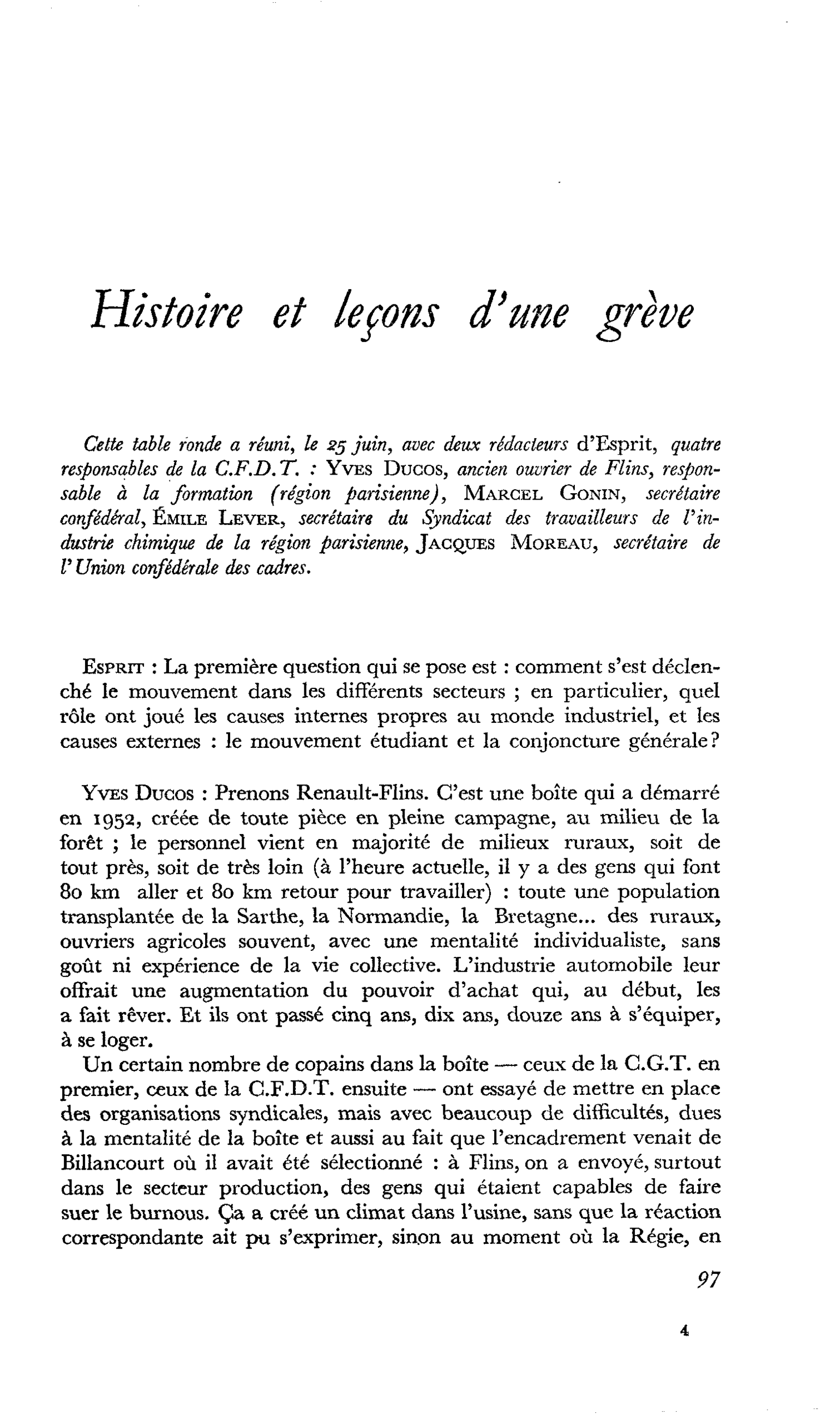 Histoire et leçons d’une grève