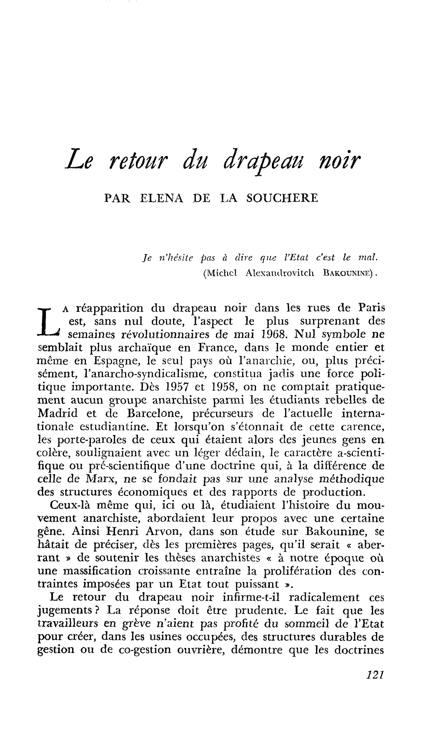 Le retour du drapeau noir