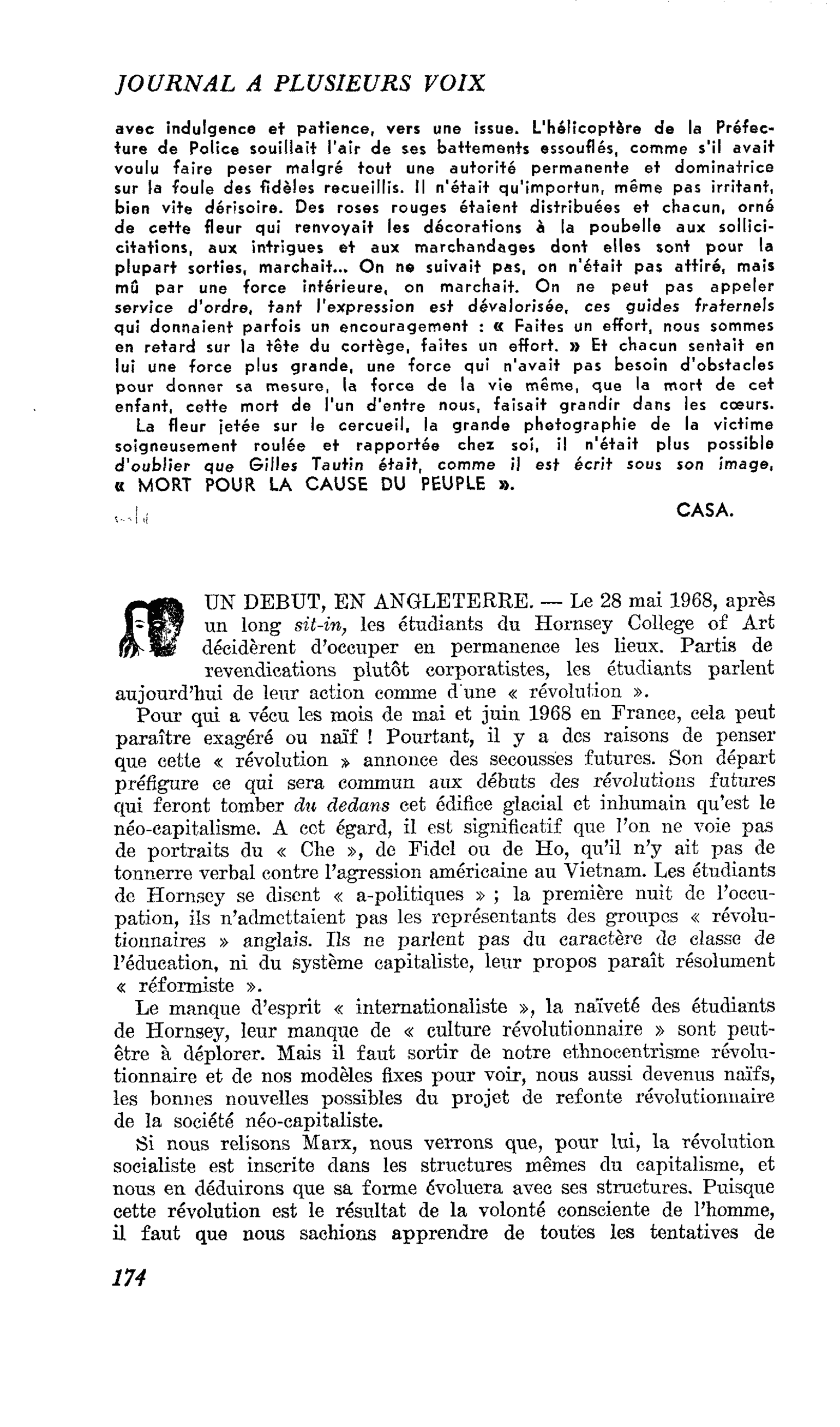 UN DEBUT, EN ANGLETERRE
