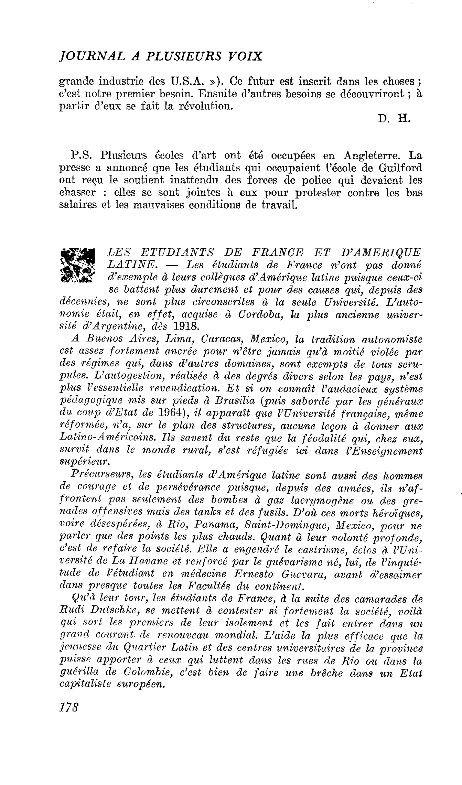 LES ETUDIANTS DE FRANCE ET D’AMERIQUE LATINE