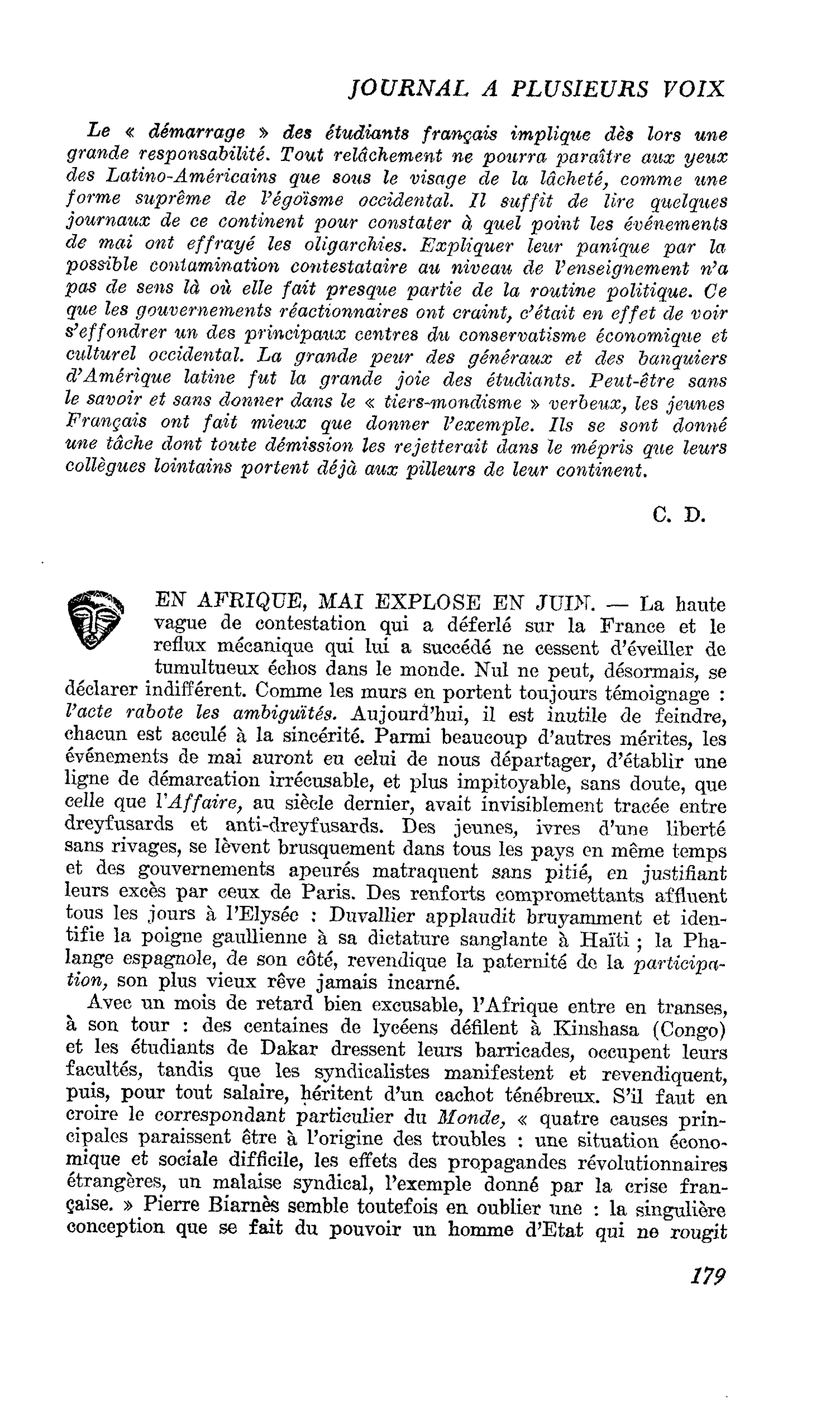 EN AFRIQUE, MAI EXPLOSE EN JUIN
