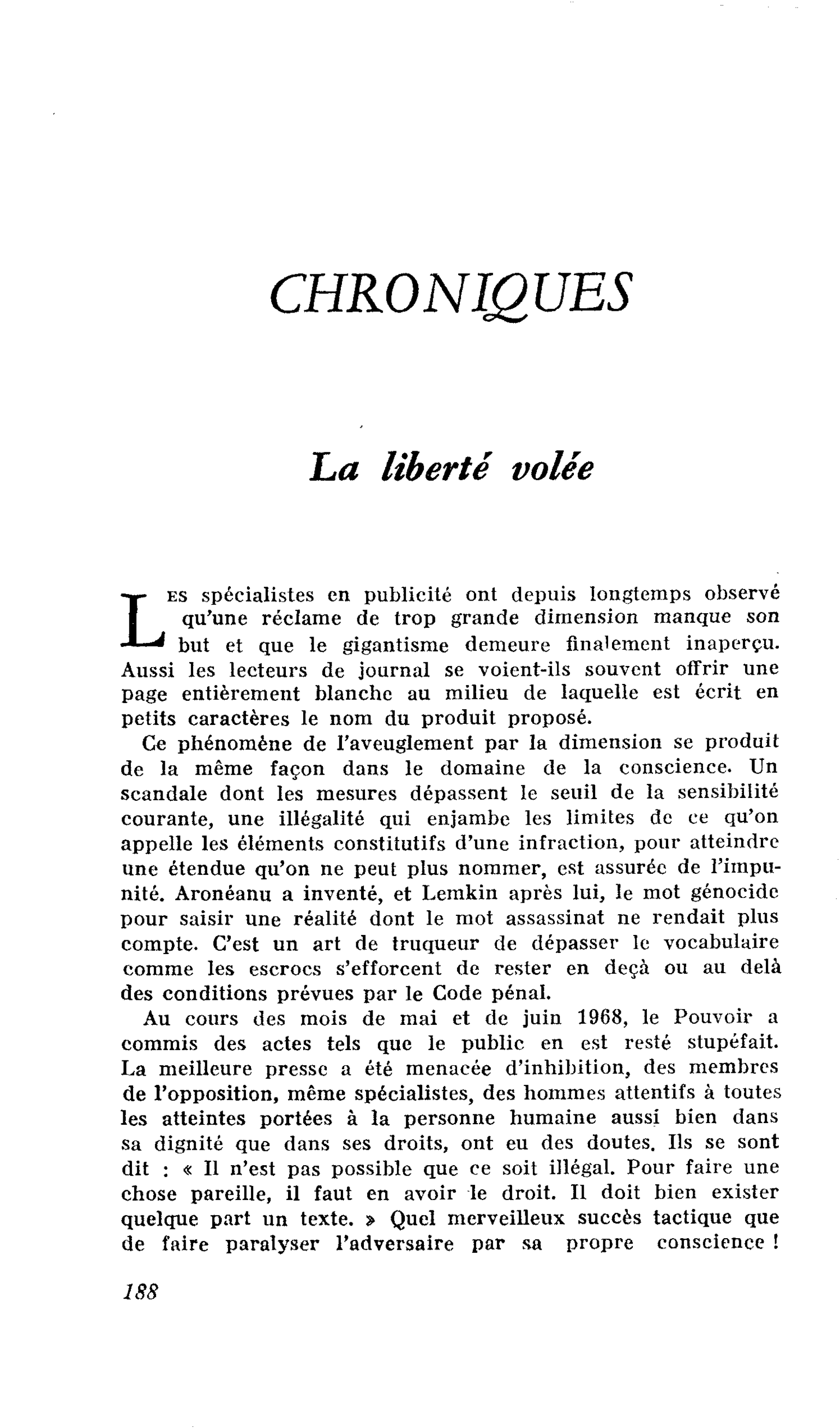 La liberté volée