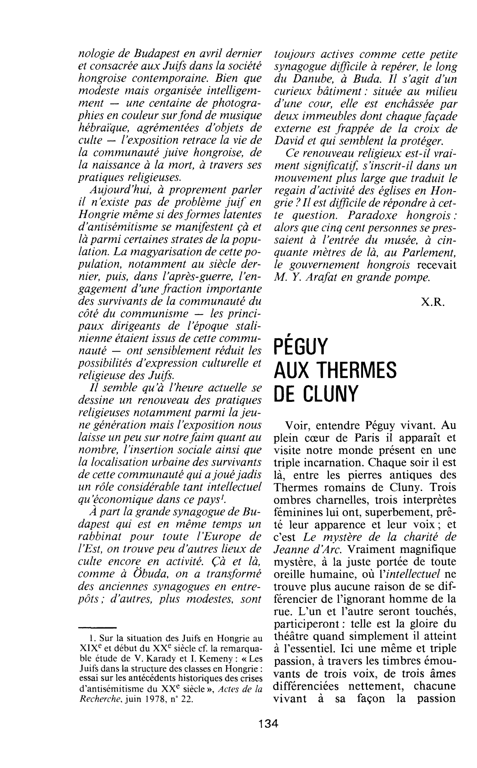 PÉGUY AUX THERMES DE CLUNY