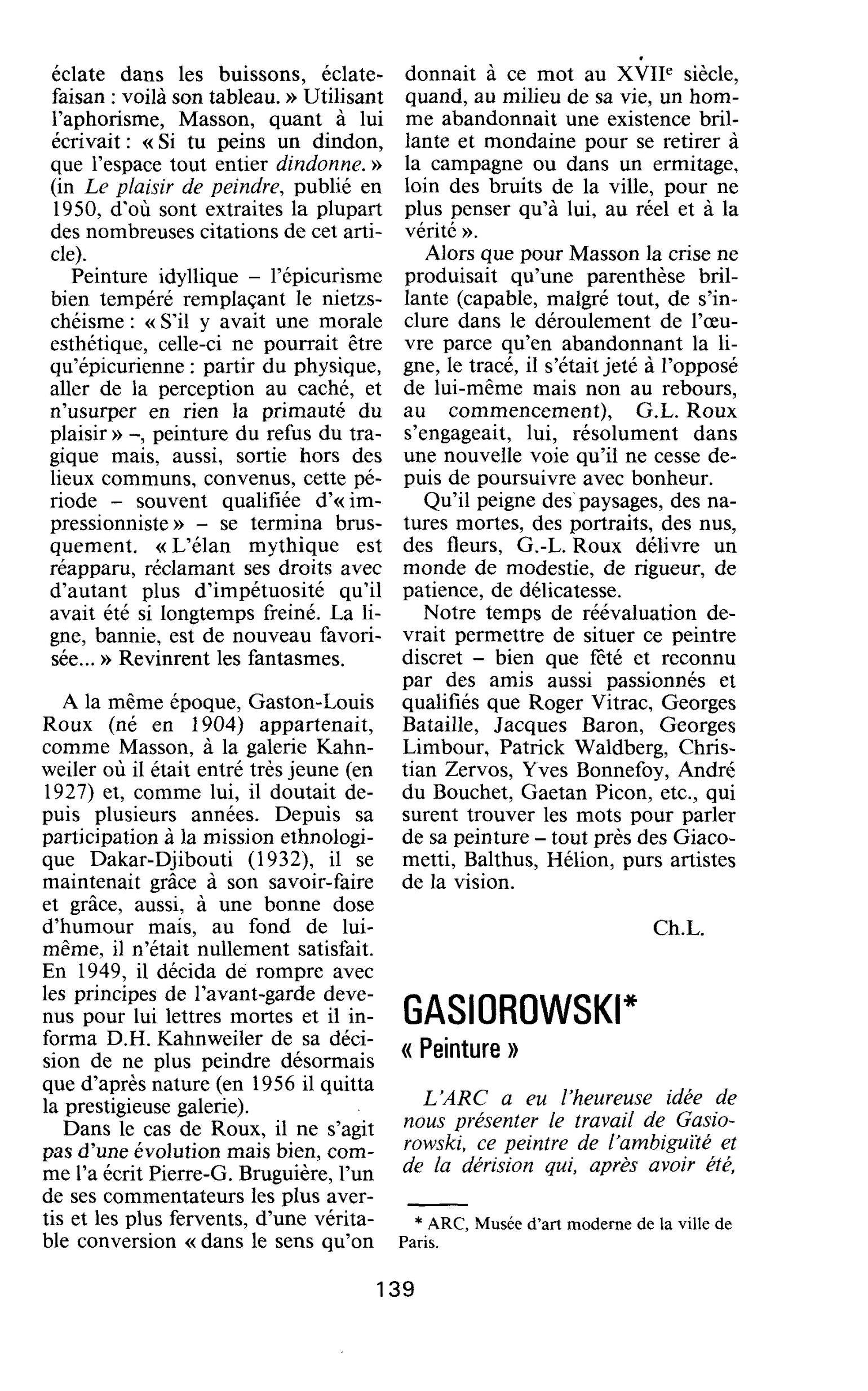 GASIOROWSKI « Peinture »
