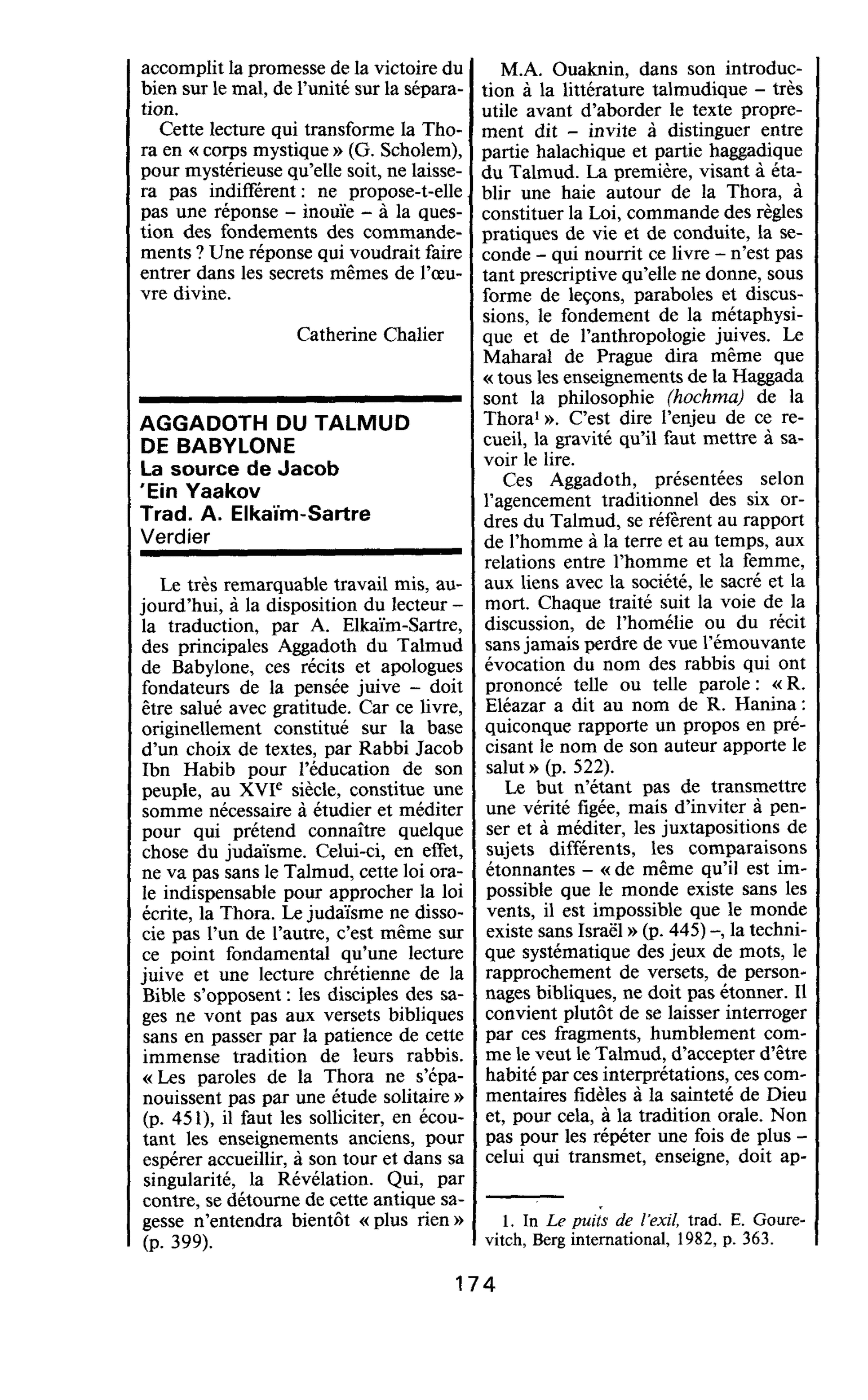 AGGADOTH DU TALMUD DE BABYLONE. La source de Jacob’Ein Yaakov