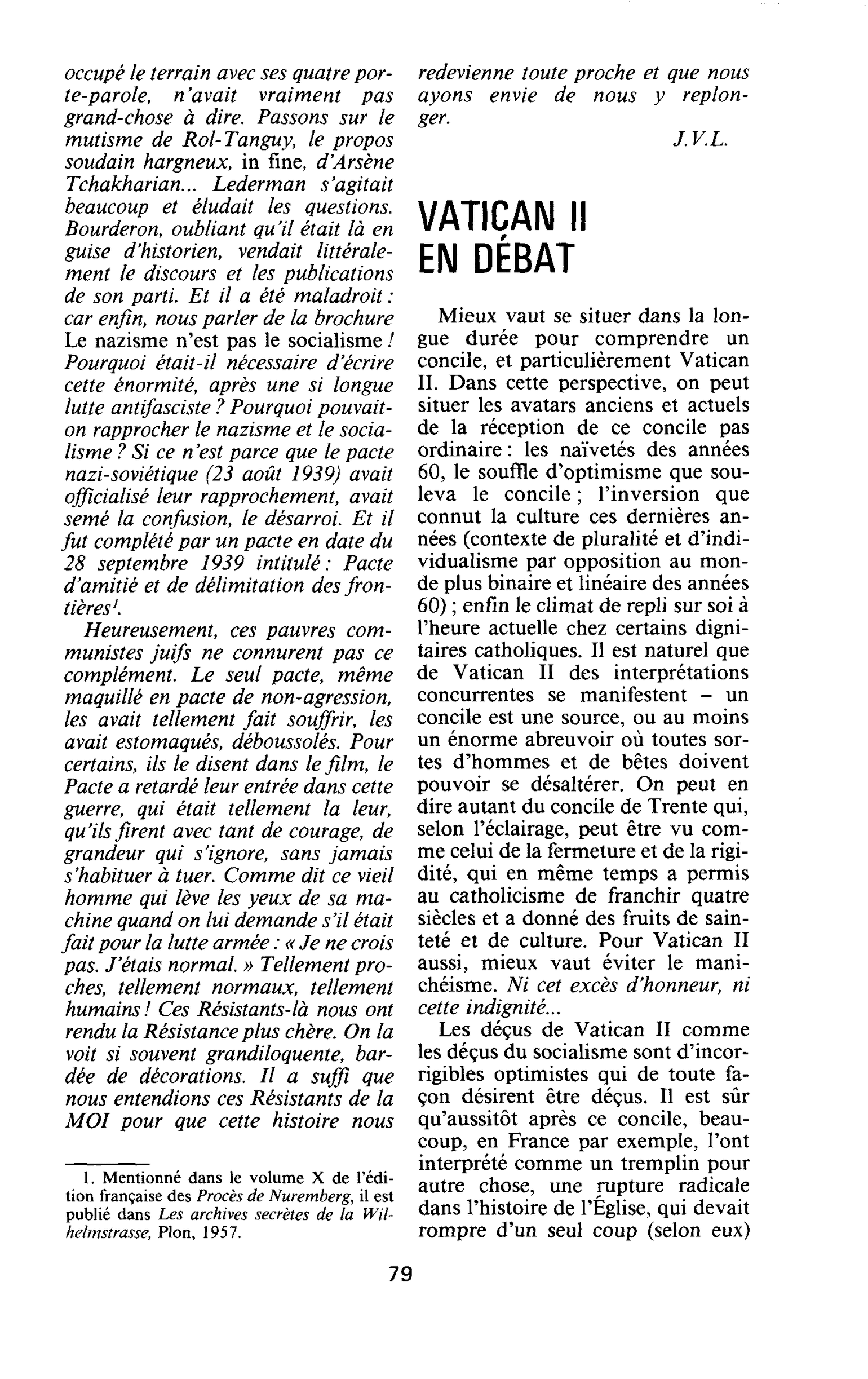 VATICAN II EN DÉBAT
