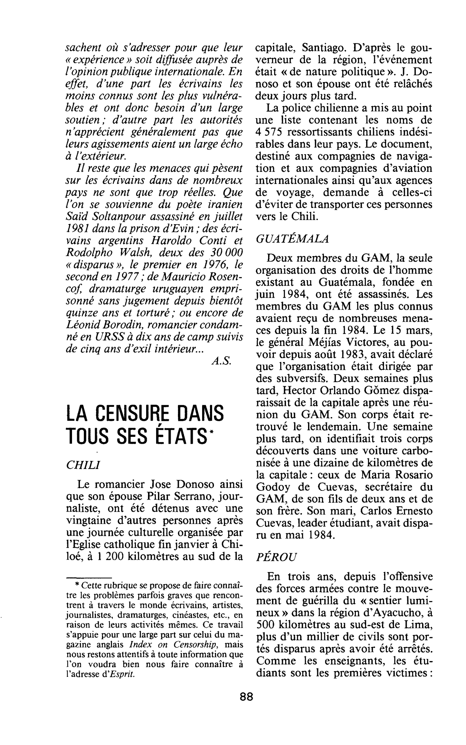 LA CENSURE DANS TOUS SES ÉTATS