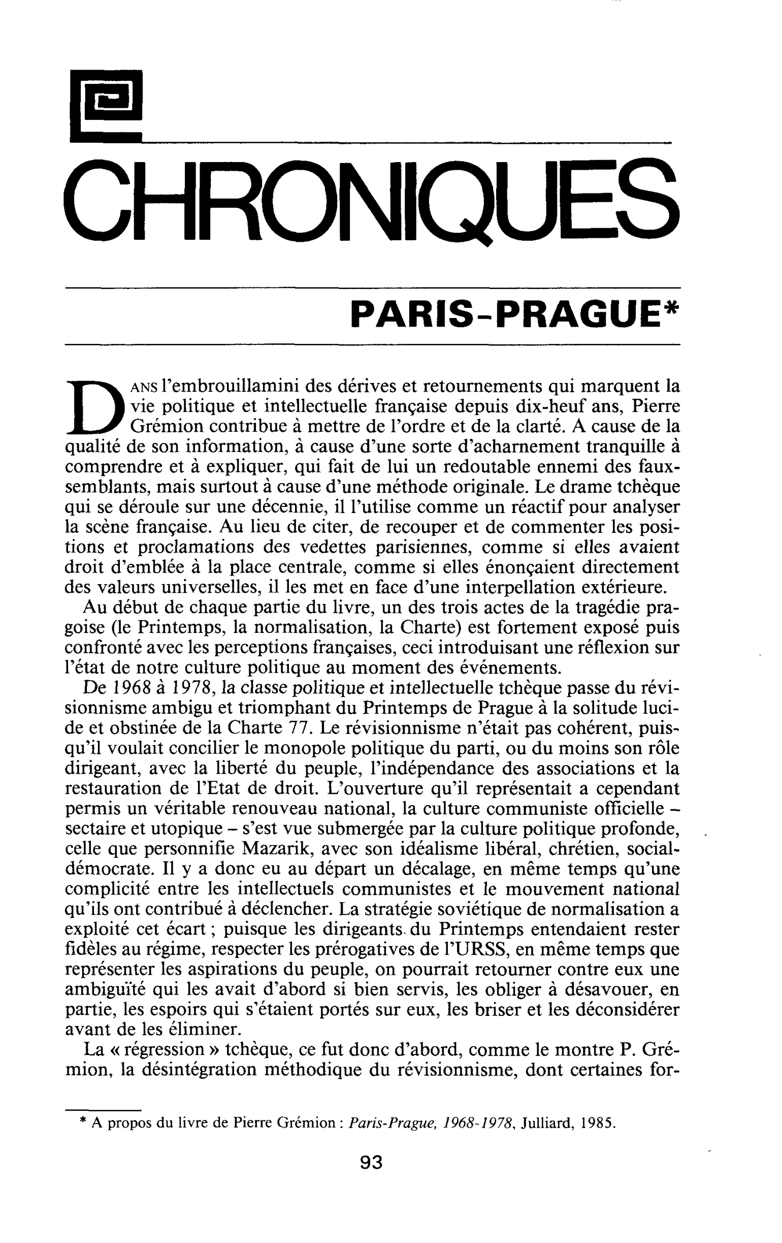 PARIS-PRAGUE