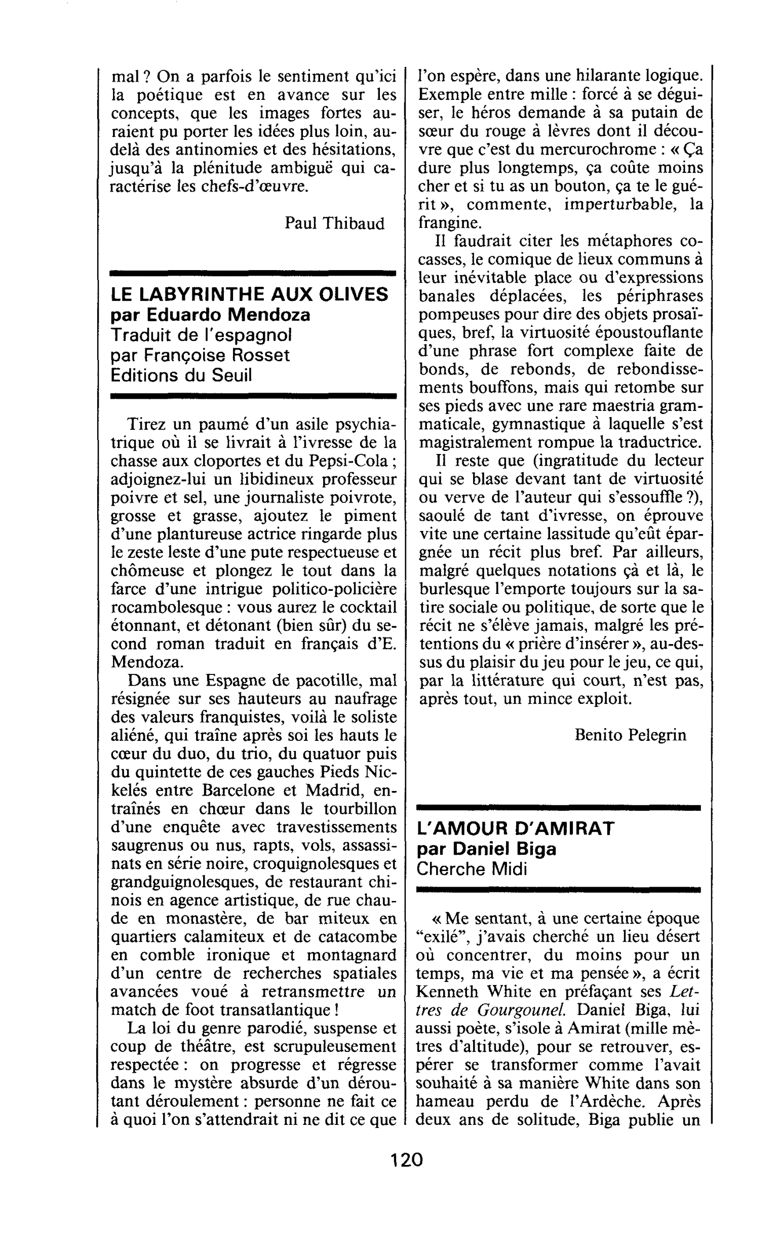 LE LABYRINTHE AUX OLIVES par Eduardo Mendoza