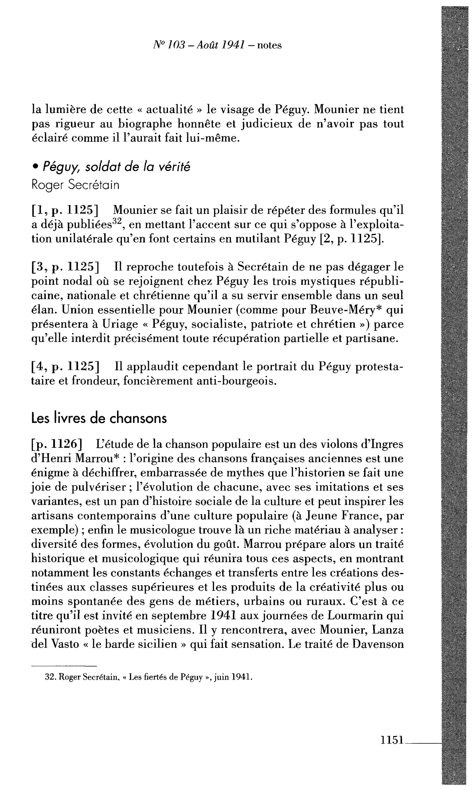 LA CITÉ : Péguy, soldat de la vérité (par Secrétain Roger)