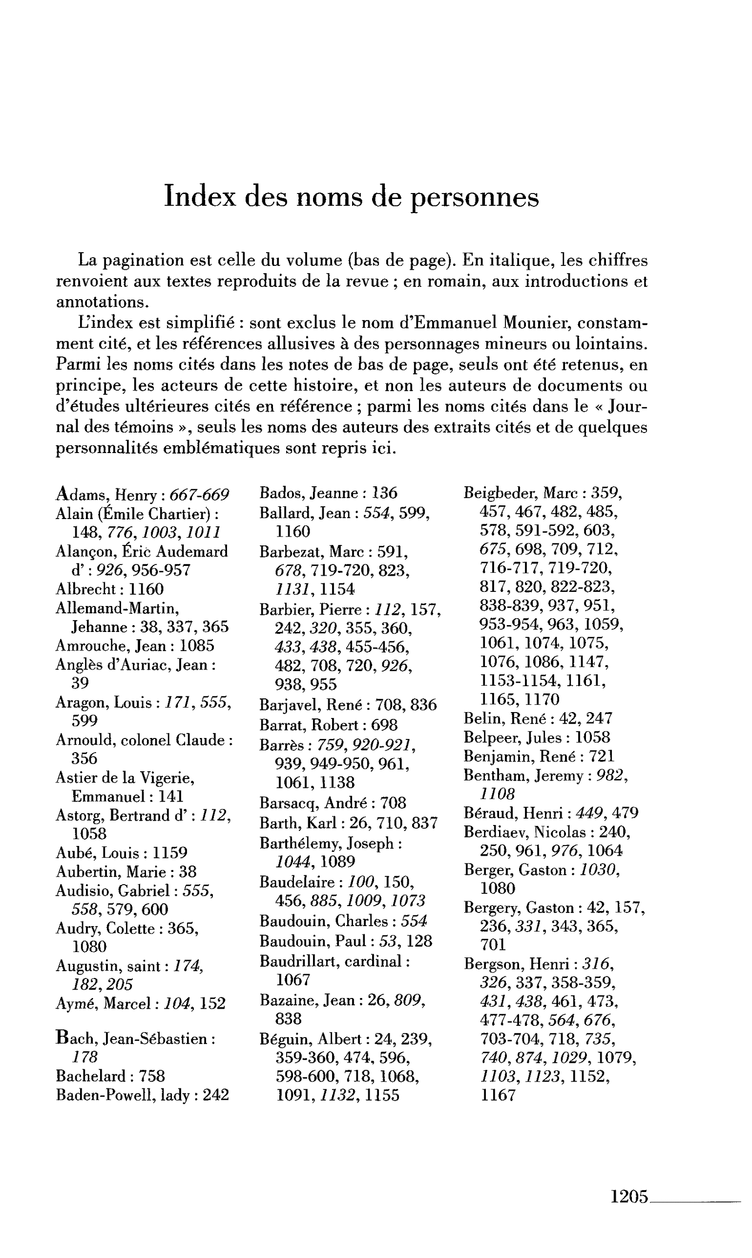 Index des noms de personnes