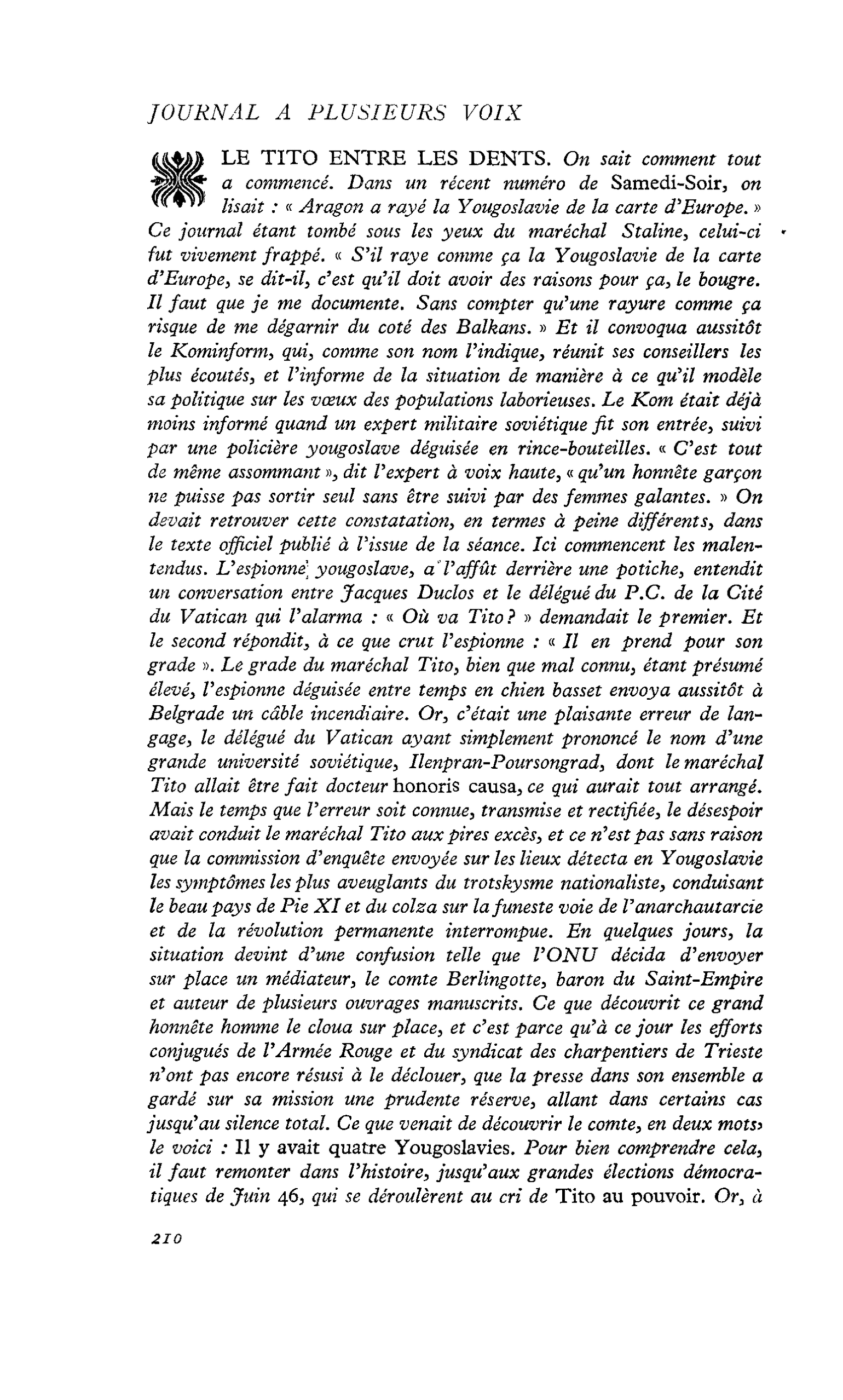 Le Tito entre les dents
