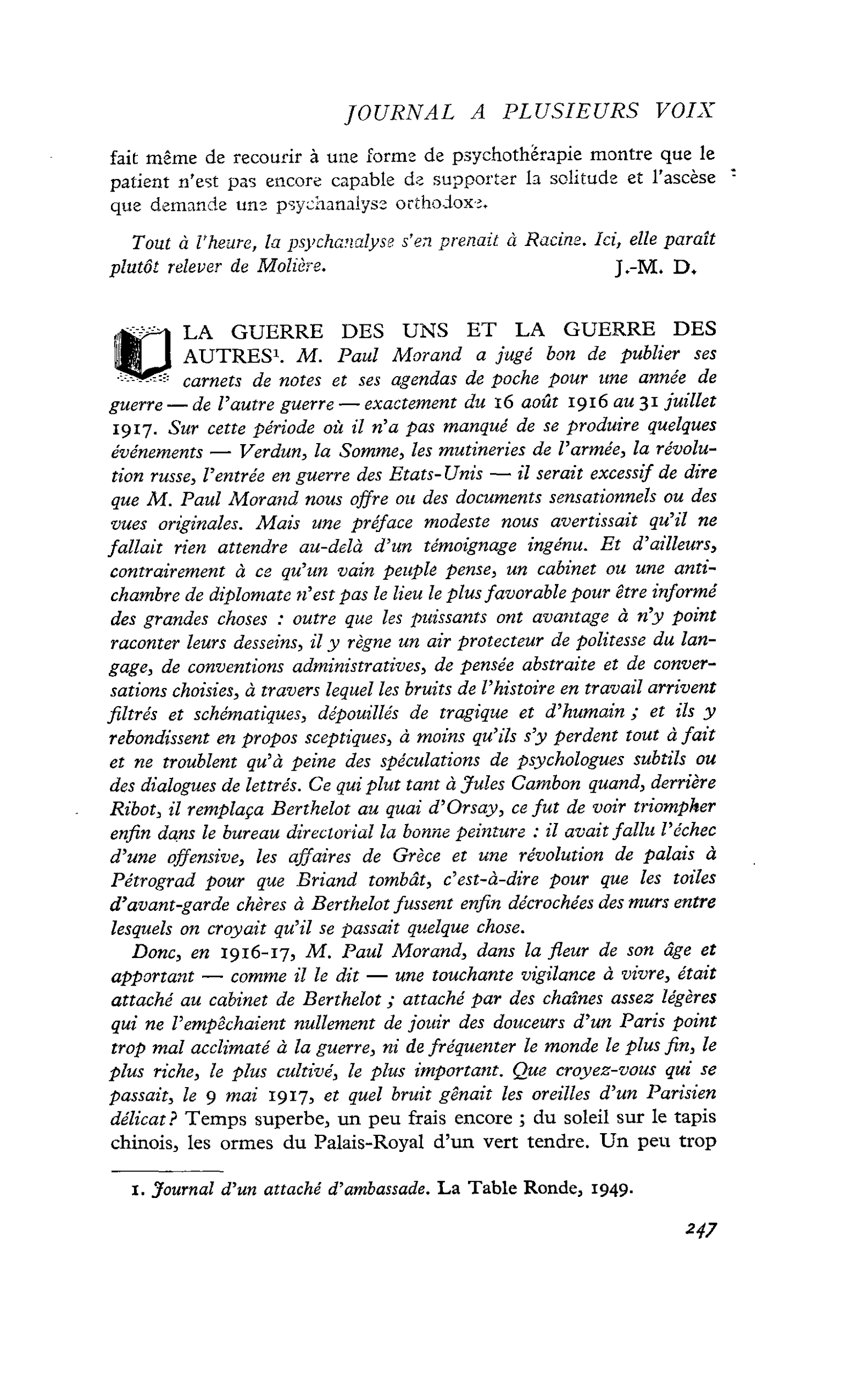 LA GUERRE DES UNS ET LA GUERRE DES AUTRES