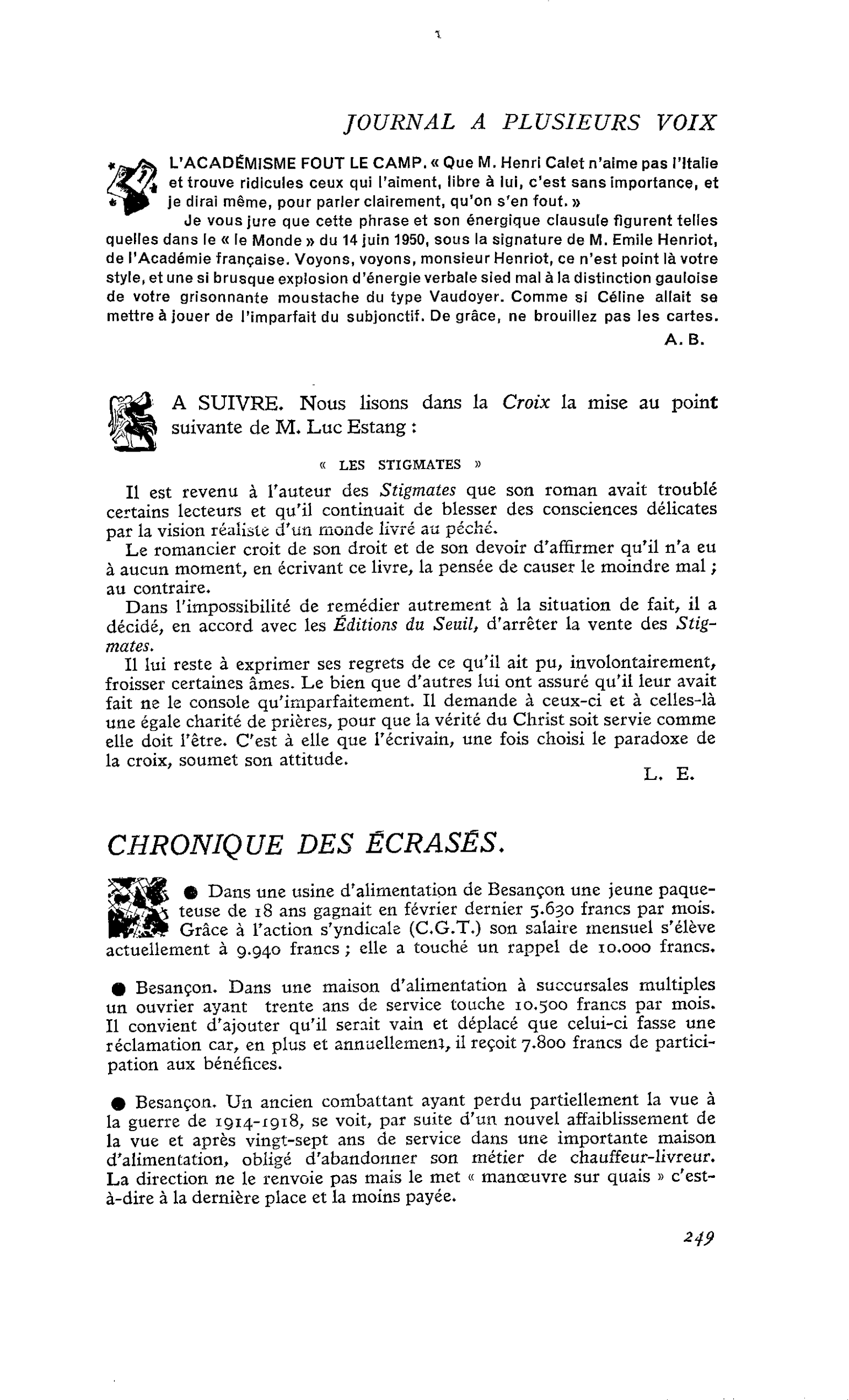 L’ACADÉMISME FOUT LE CAMP
