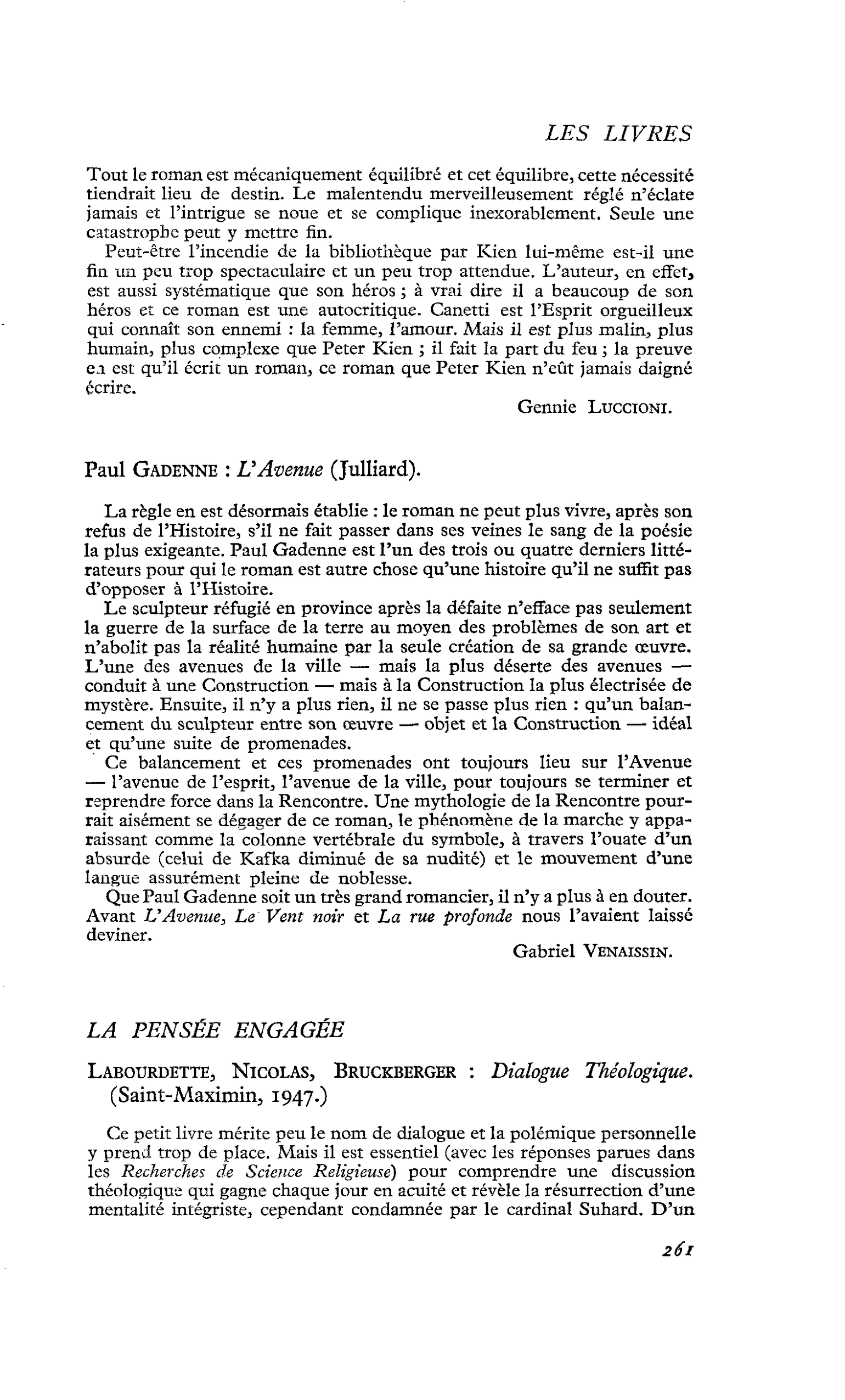 Labourdette, Nicolas, Bruckberger : Dialogue Théologique