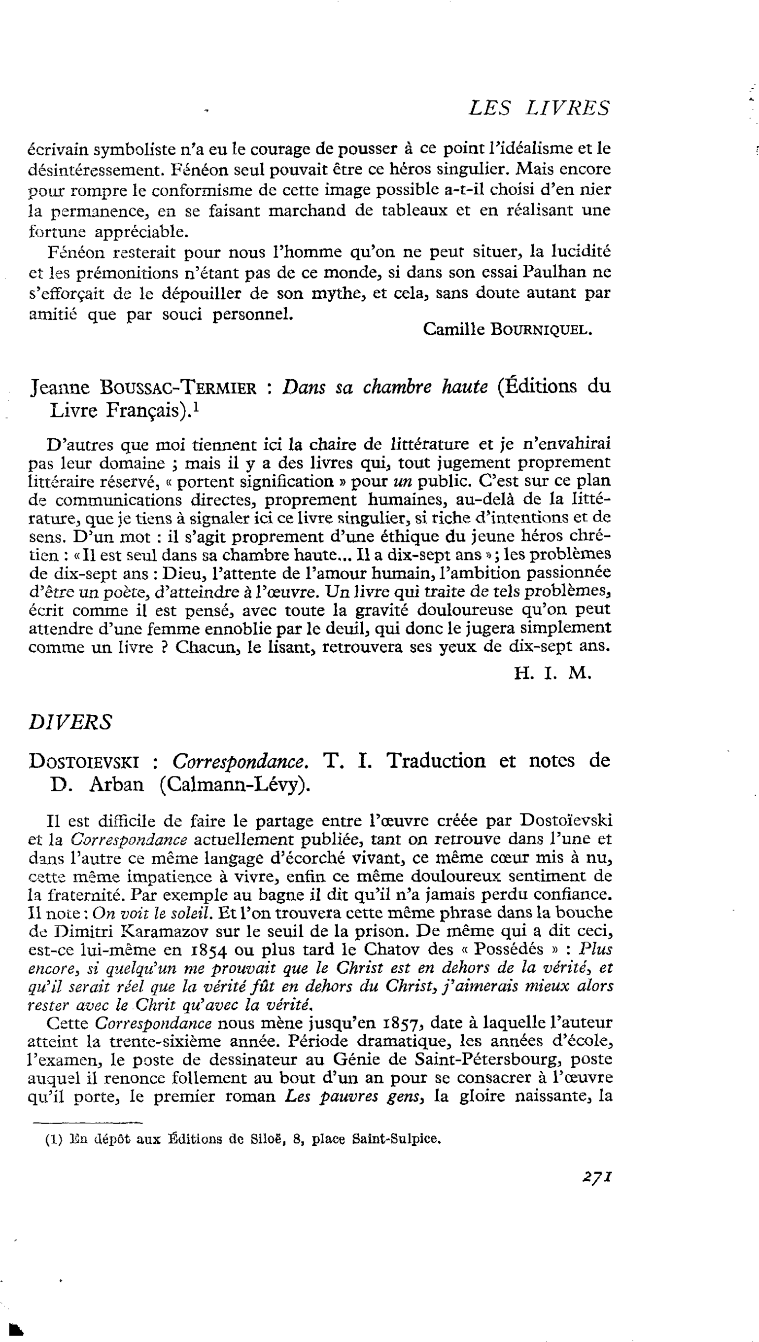 Jeanne Boussac-Termier : Dans sa chambre haute