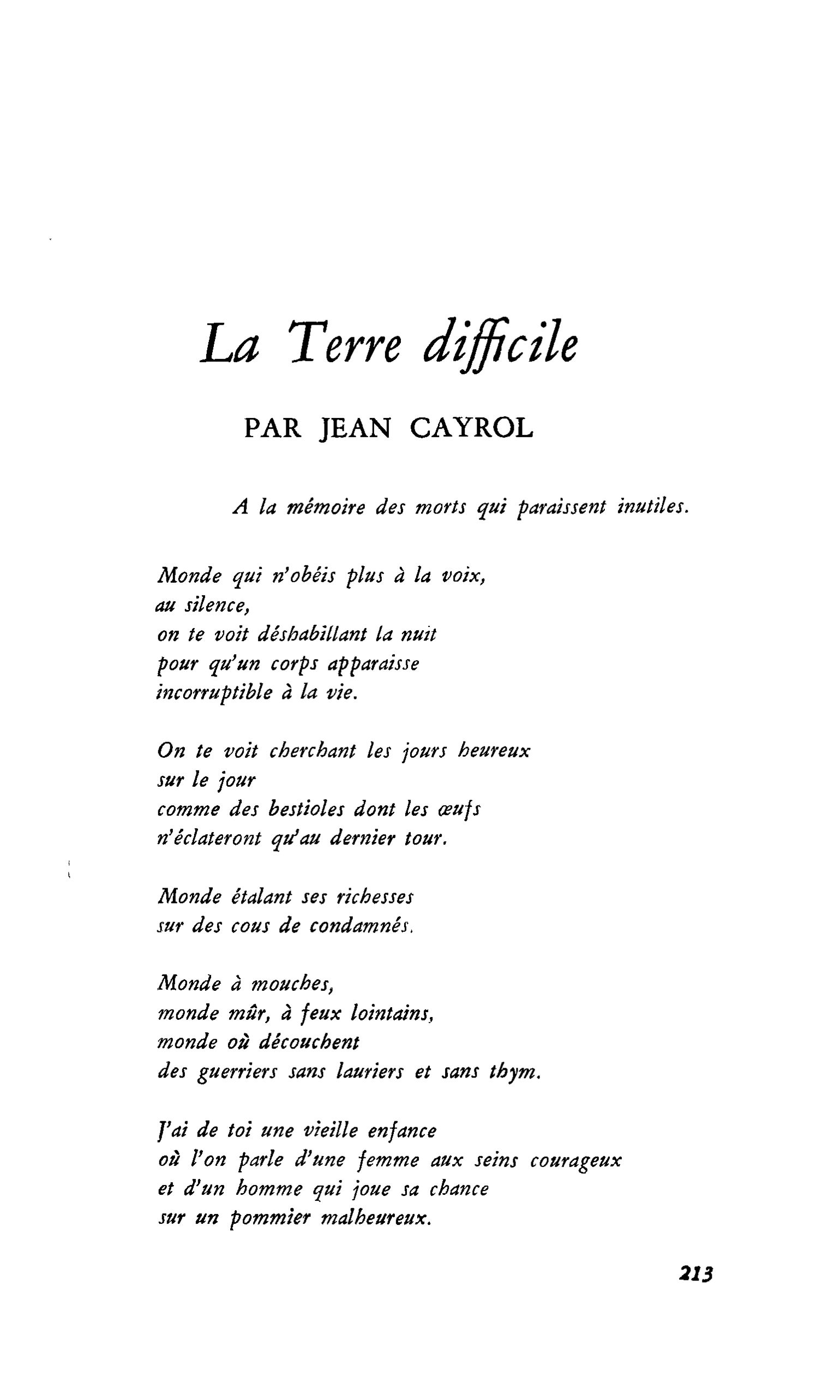 La Terre difficile