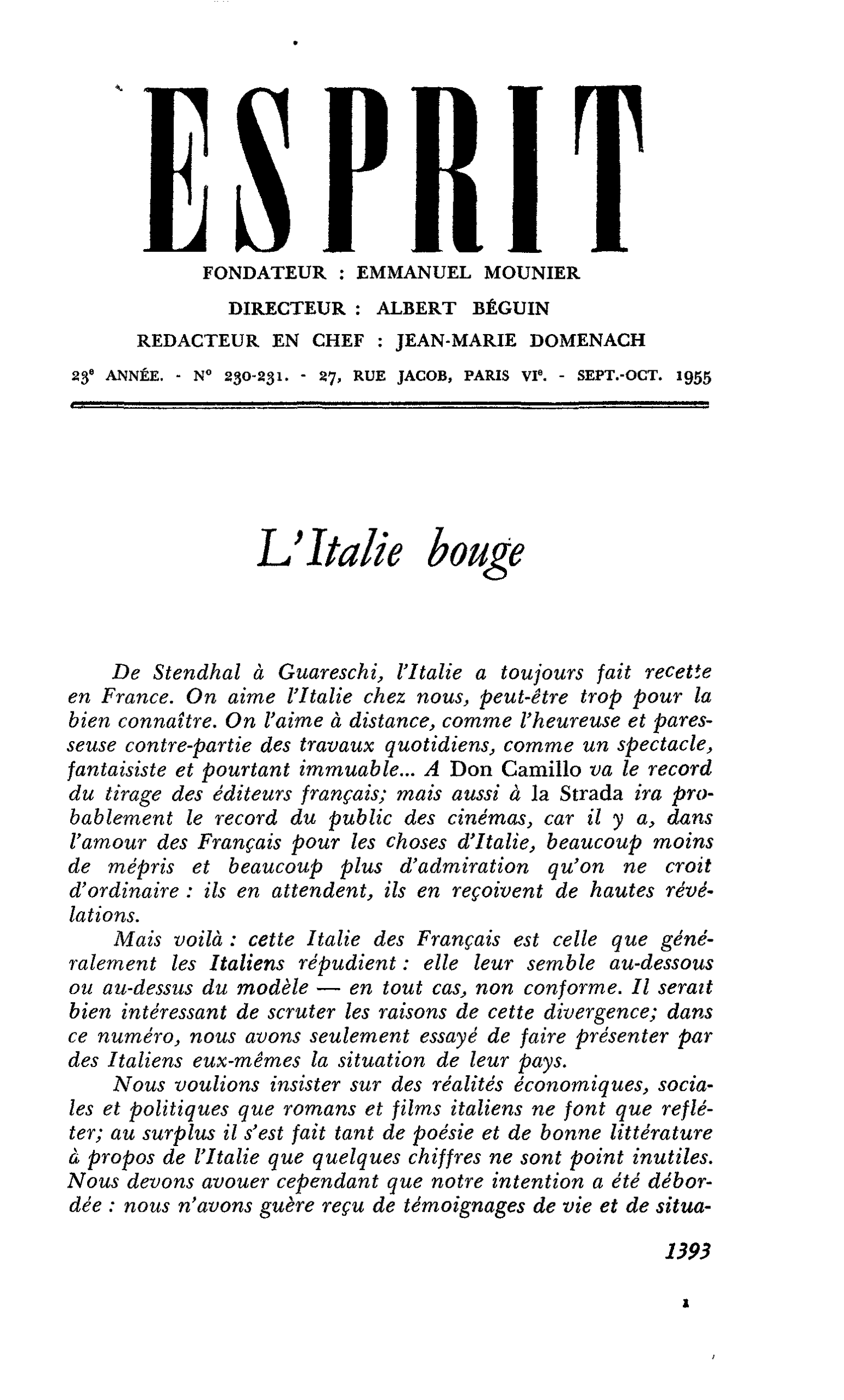 L’Italie bouge