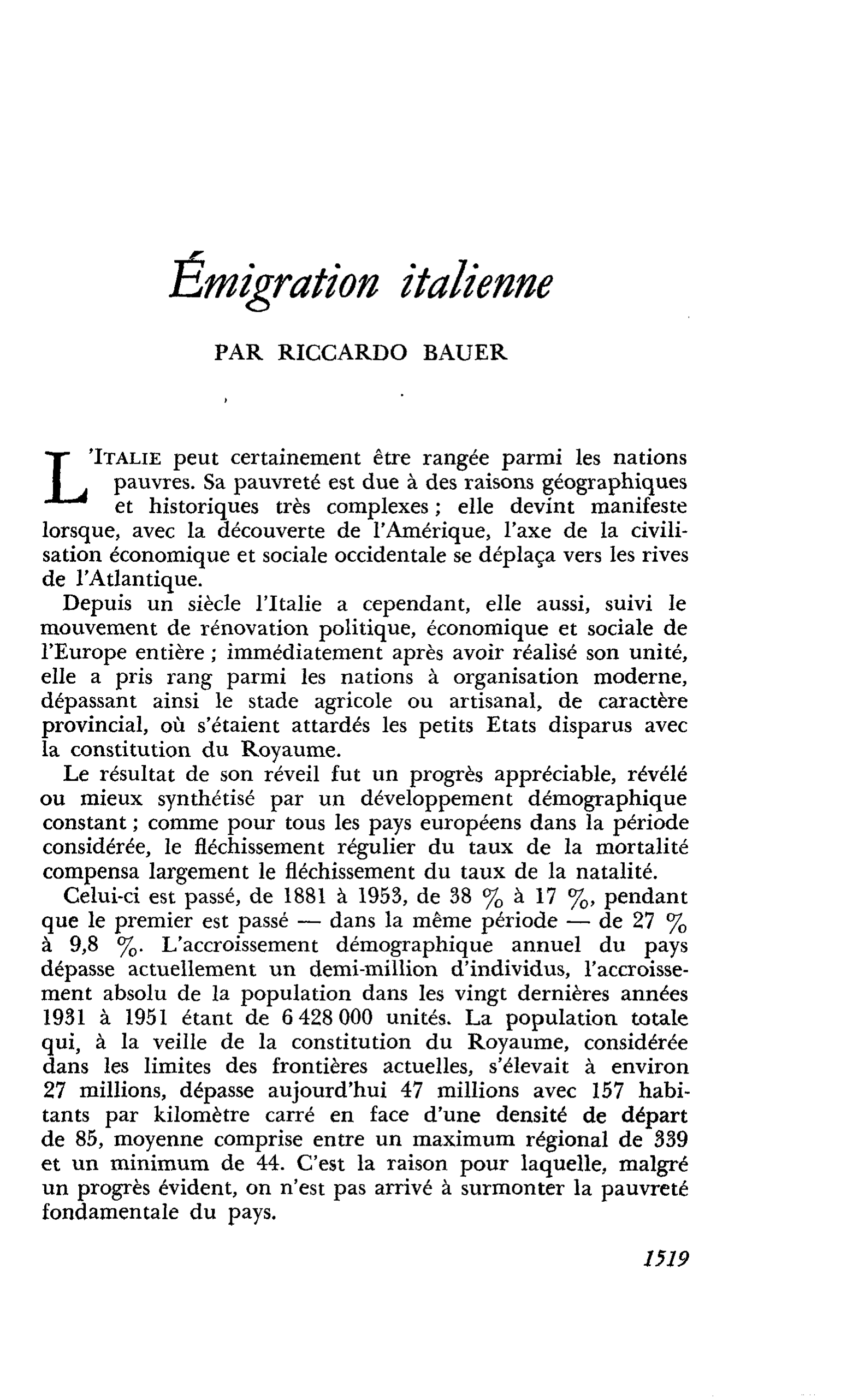 Émigration italienne