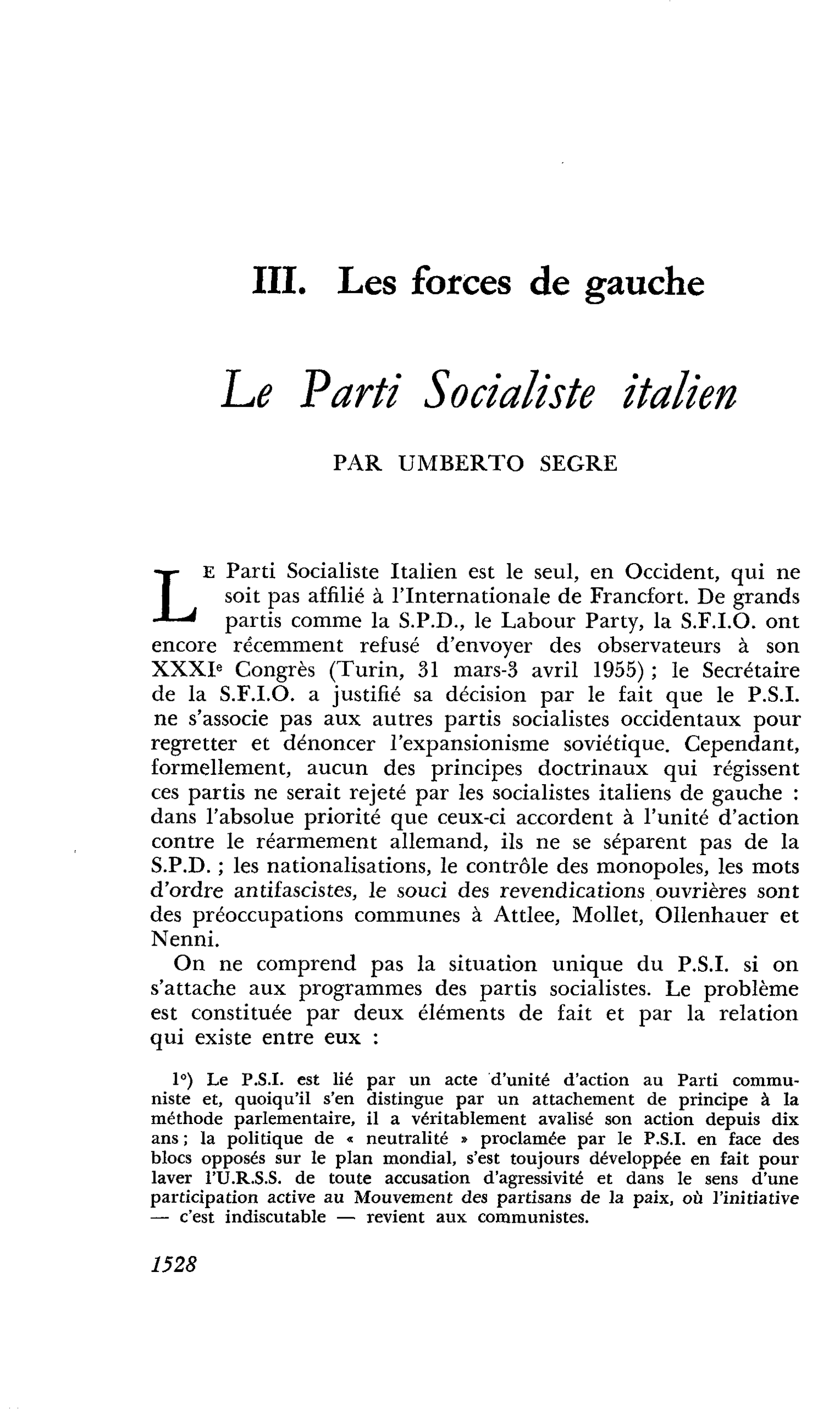 Le Parti Socialiste italien
