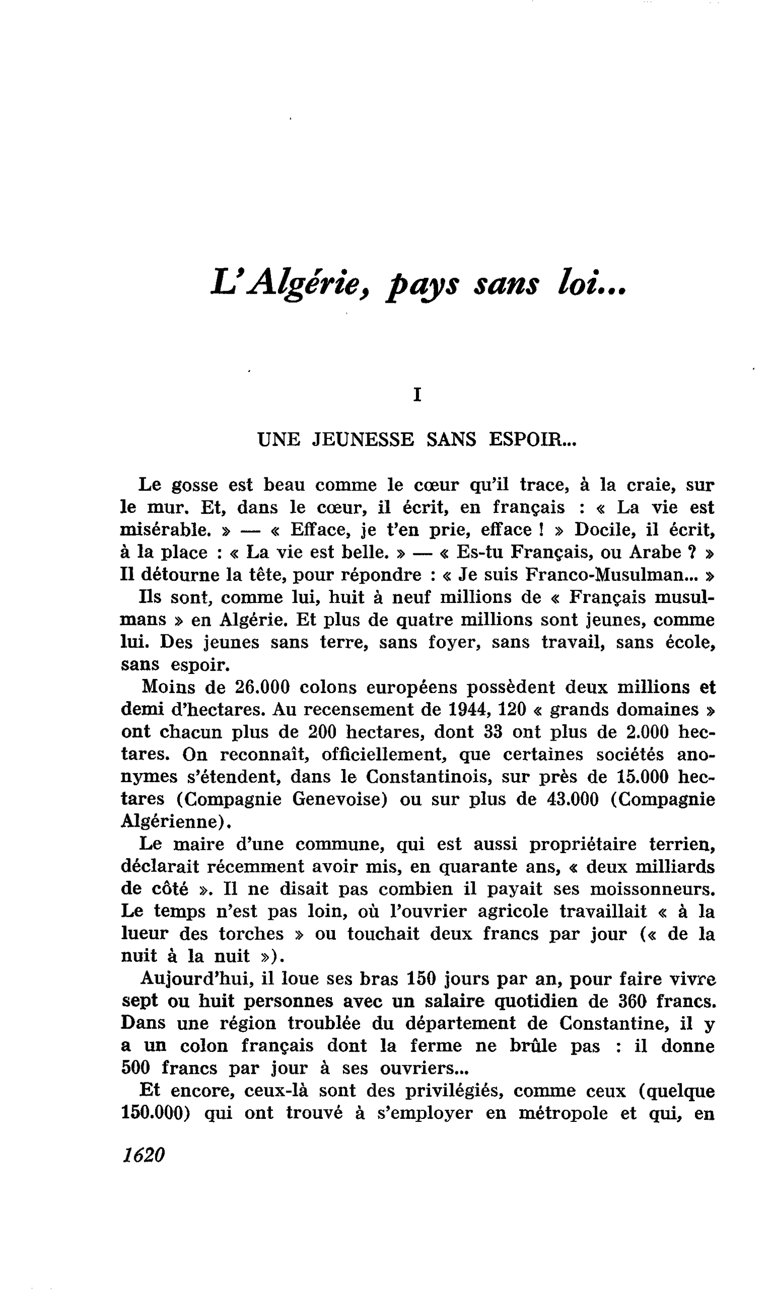 L’Algérie, pays sans loi…