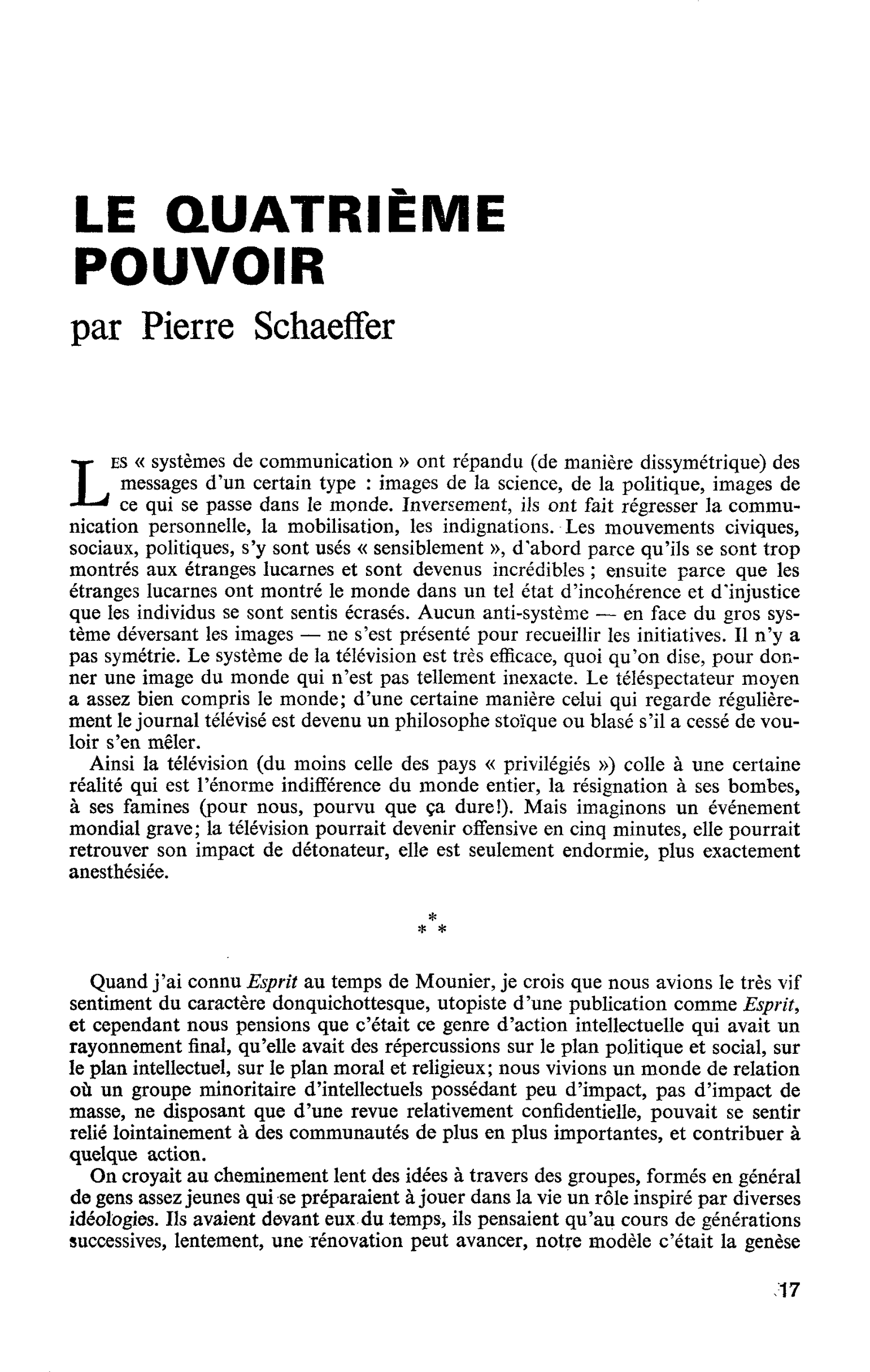 Le quatrième pouvoir